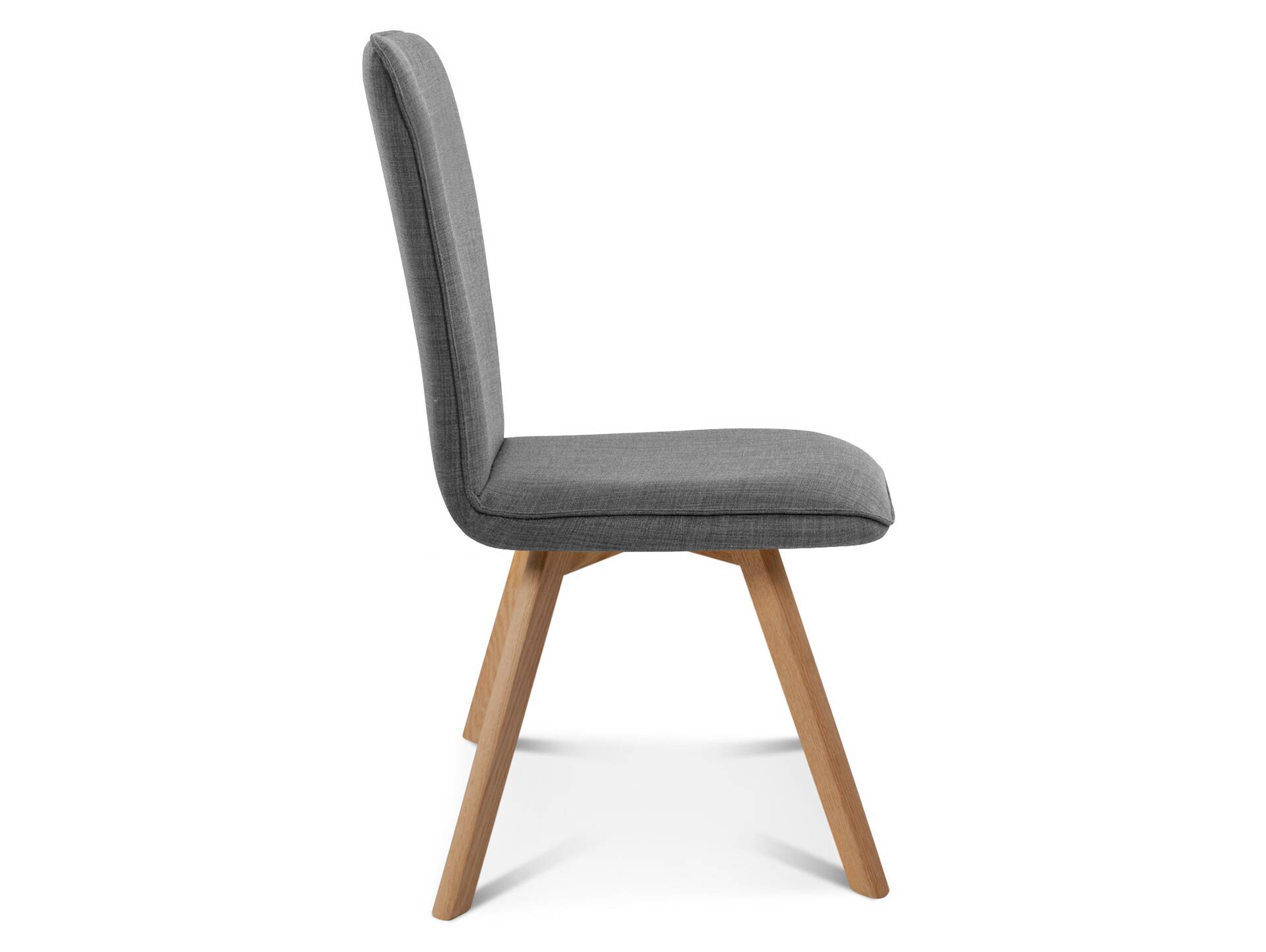 GLORIA 2er SET Polsterstühle, Gestell Massivholz ohne Drehfunktion | Stoff | grau