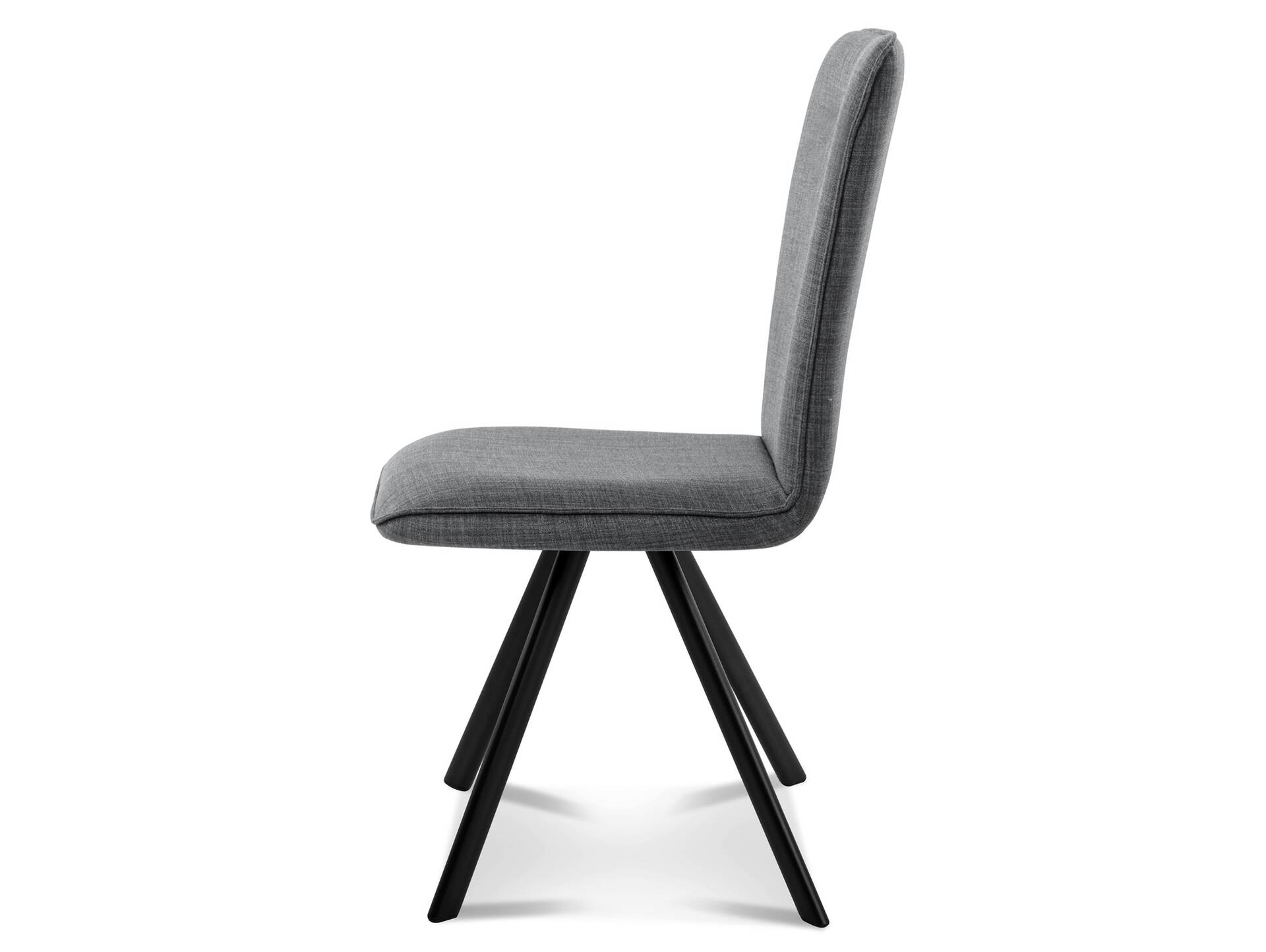 GLORIA 2er SET Polsterstühle, Gestell Eisen schwarz ohne Drehfunktion | Stoff | grau