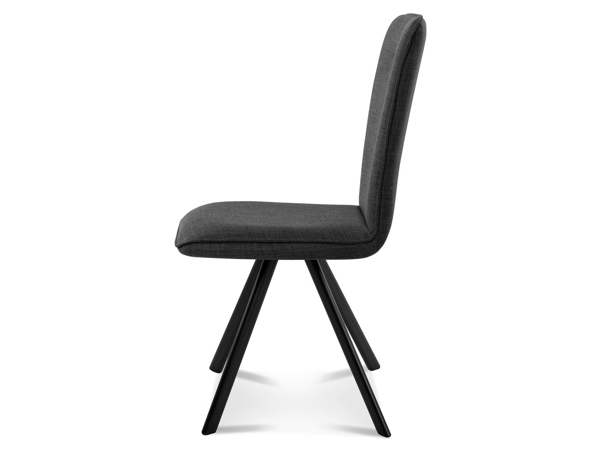 GLORIA 2er SET Polsterstühle, Gestell Eisen schwarz mit Drehfunktion | Stoff | anthrazit