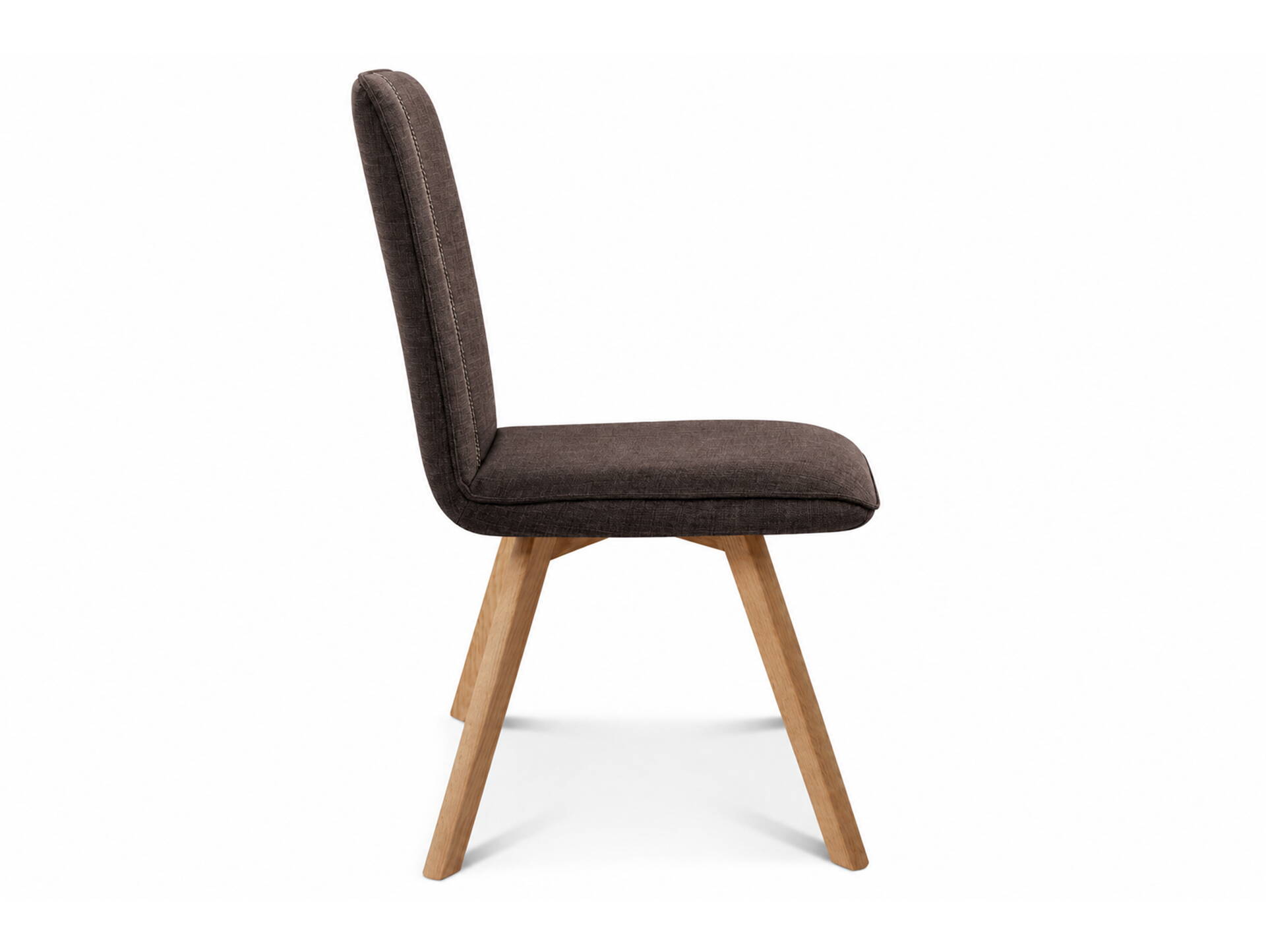 GLORIA 2er SET Polsterstühle, Gestell Massivholz ohne Drehfunktion | Stoff | braun