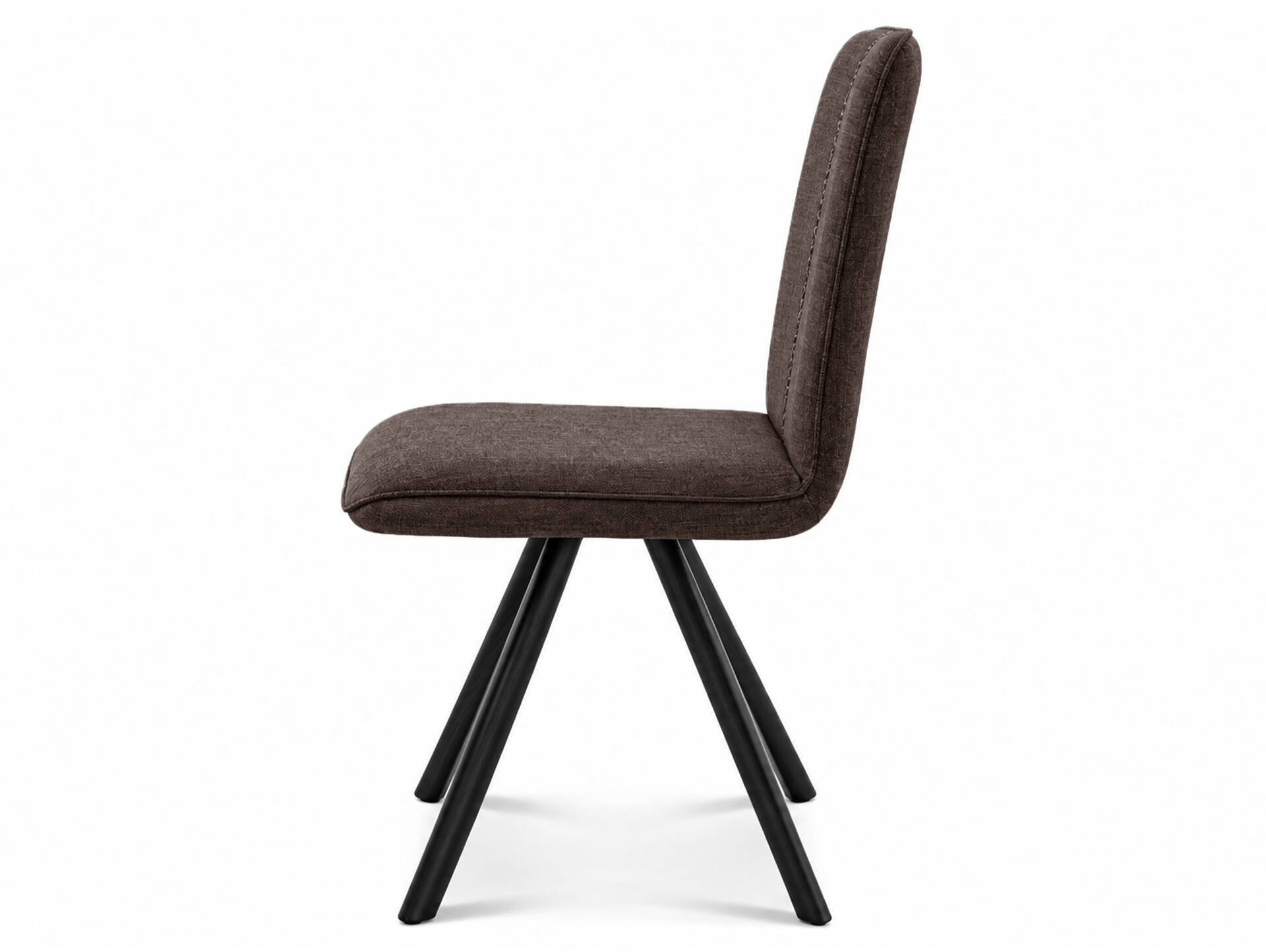 GLORIA 2er SET Polsterstühle, Gestell Eisen schwarz ohne Drehfunktion | Stoff | braun