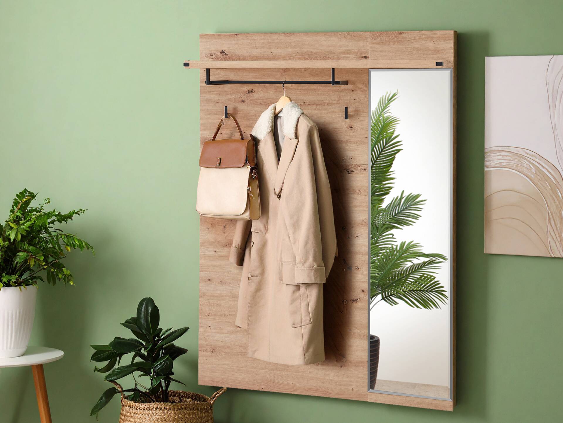 GOJA Garderobenpaneel, Material Spanplatte, Artisan Eiche Nachbildung 