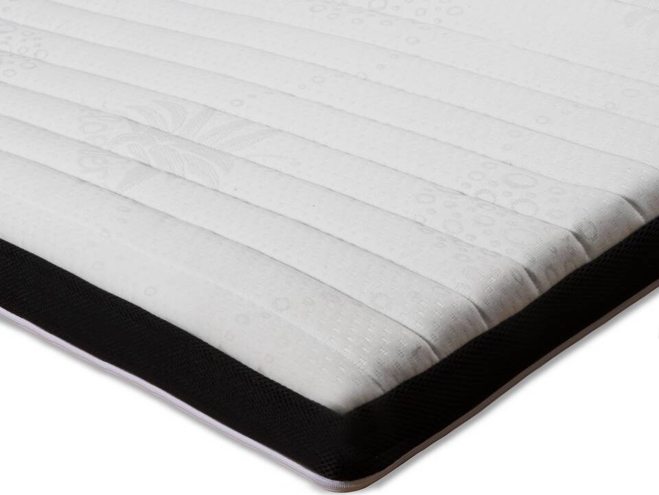 Topper II Kaltschaum, 8 cm, 7-Zonen, mit schwarzem Mesh 140 x 200 cm | Härtegrad 2