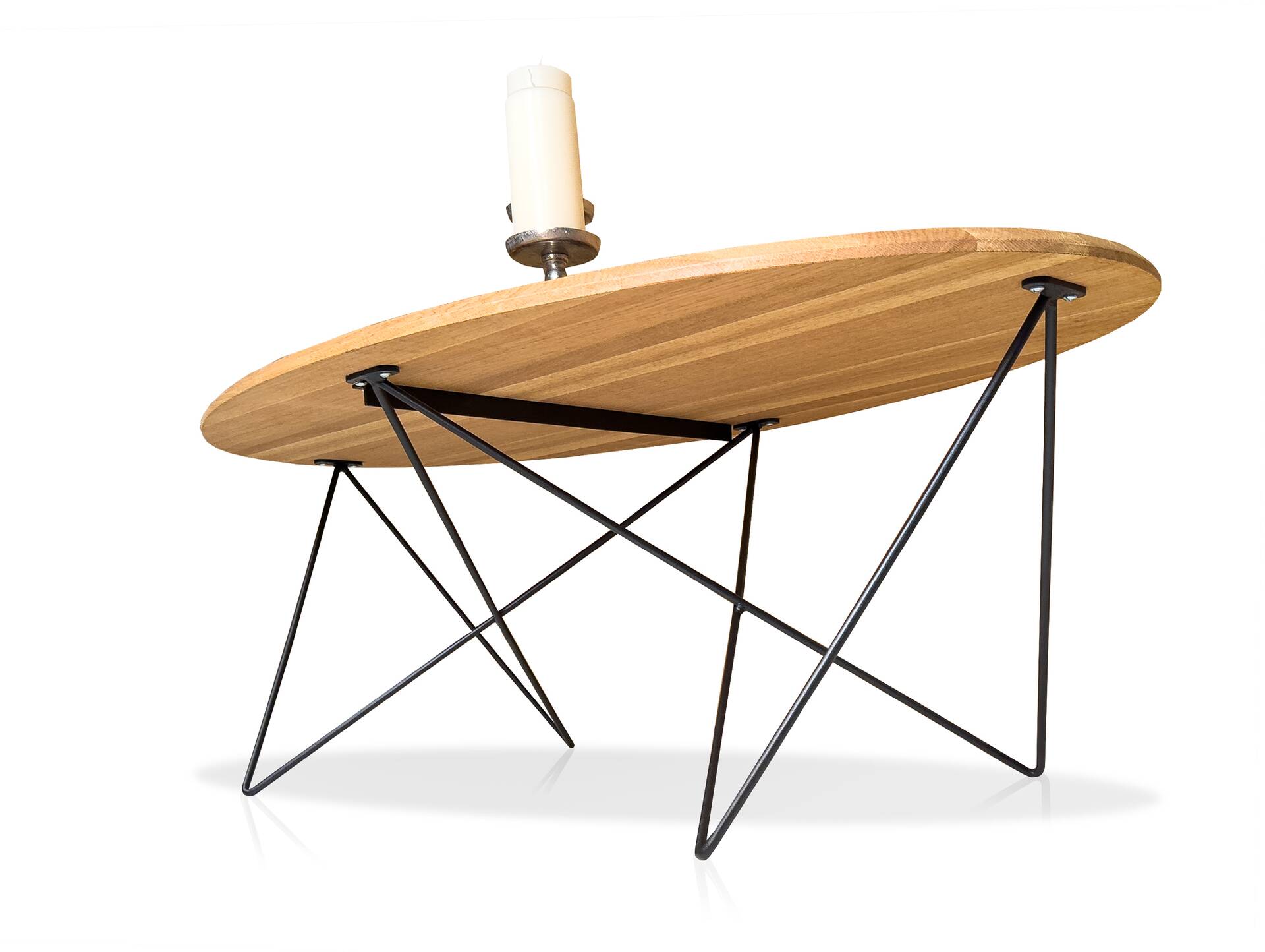 DOBBIN Couchtisch, Material Massivholz/Metall, Eiche geölt/schwarz 