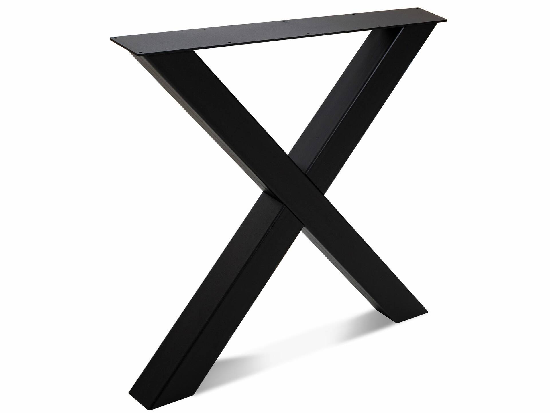 COLORADO II Esstisch mit Baumkante, Material Massivholz Eiche/X-Gestell Metall schwarz 200 x 100 cm