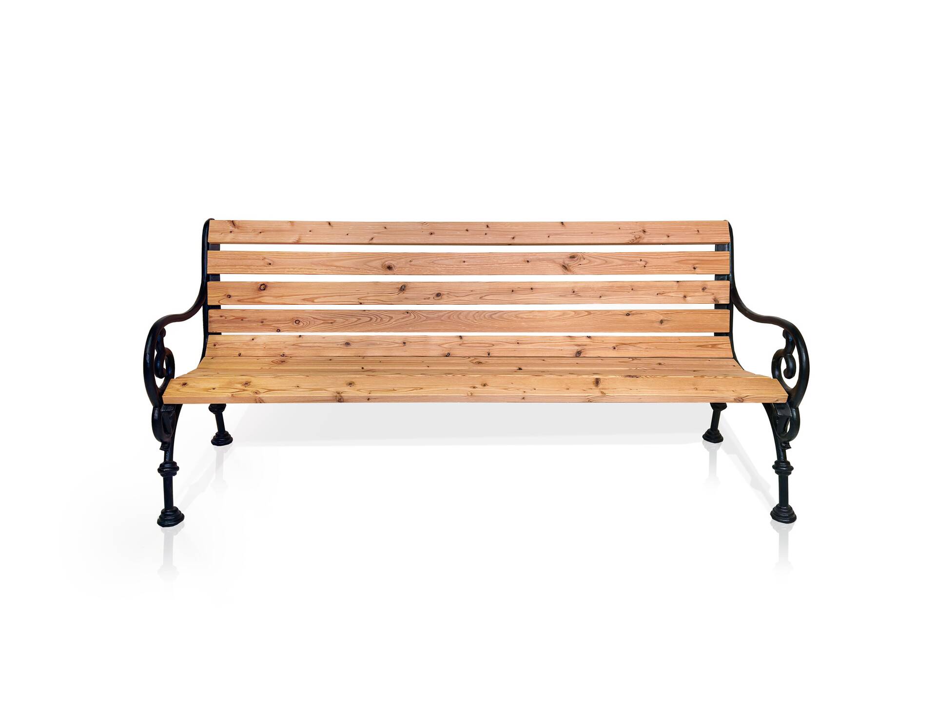GODENA Gartenbank, Material Massivholz Lärche, Metallgestell schwarz 150 cm