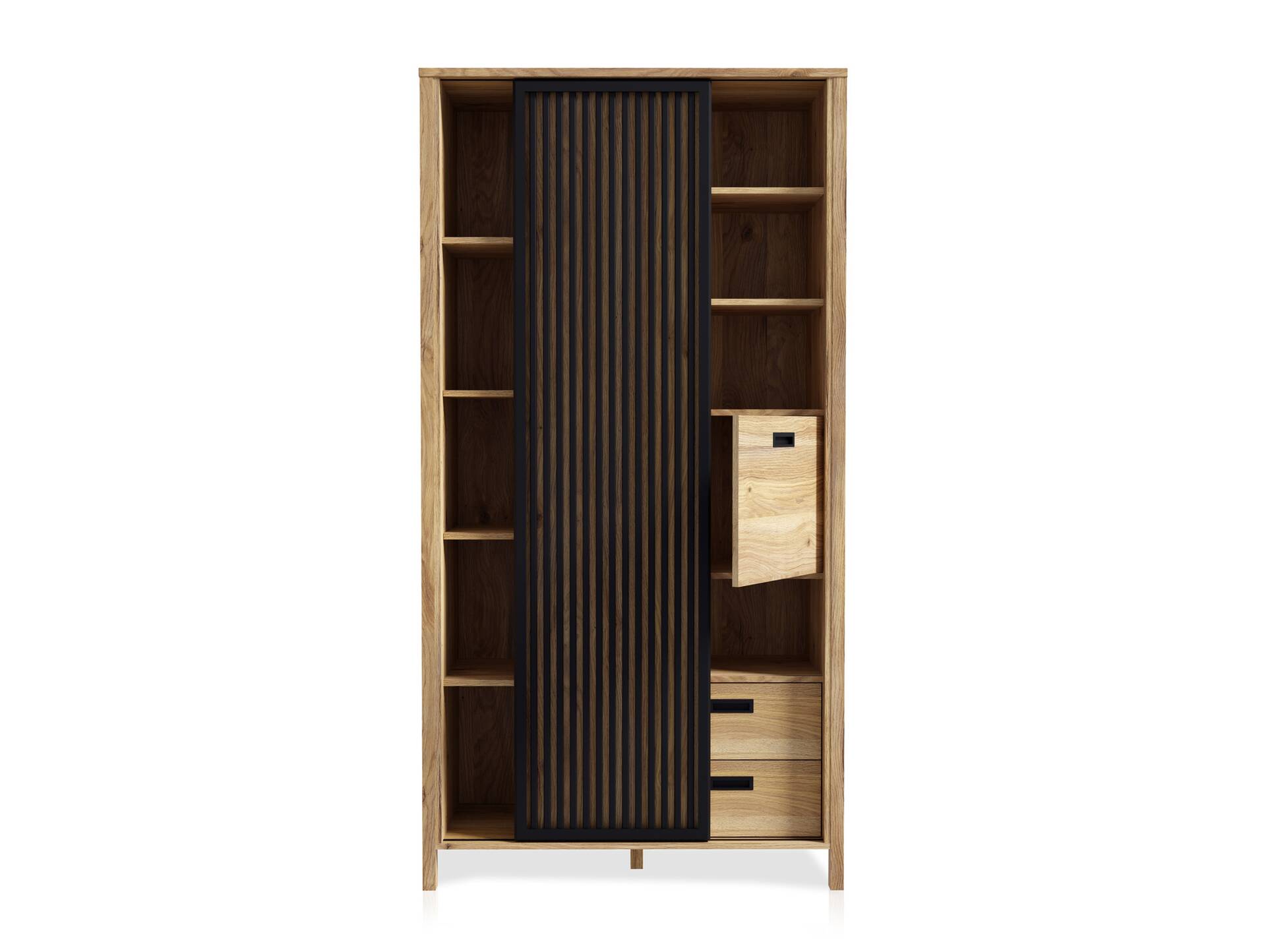 JACCO Highboard III, Material Spanplatte, Mauvella Eiche Nachbildung/schwarz 