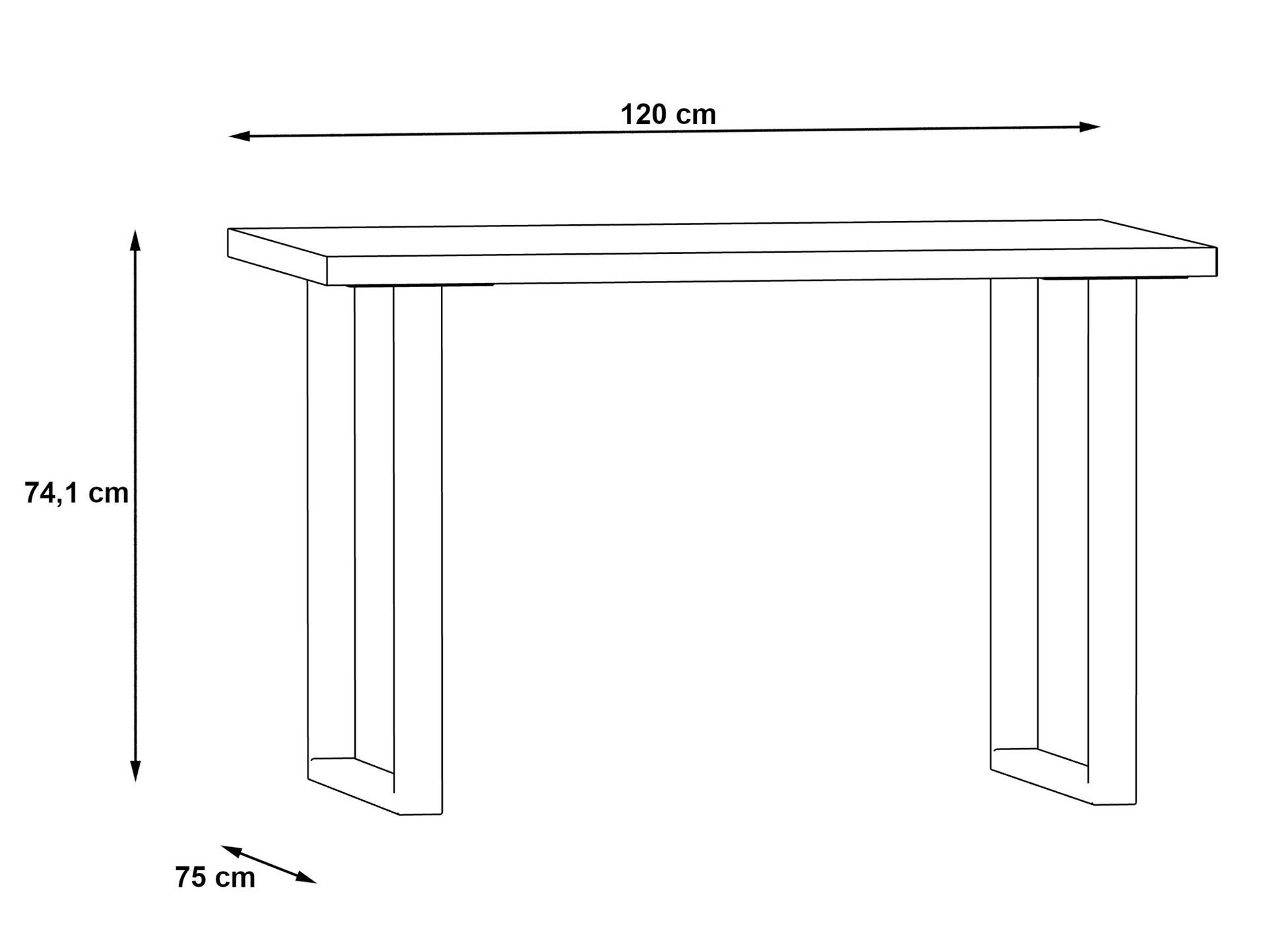 KALINA Schreibtisch 120 cm, Material Dekorspanplatte, weiss/grau 