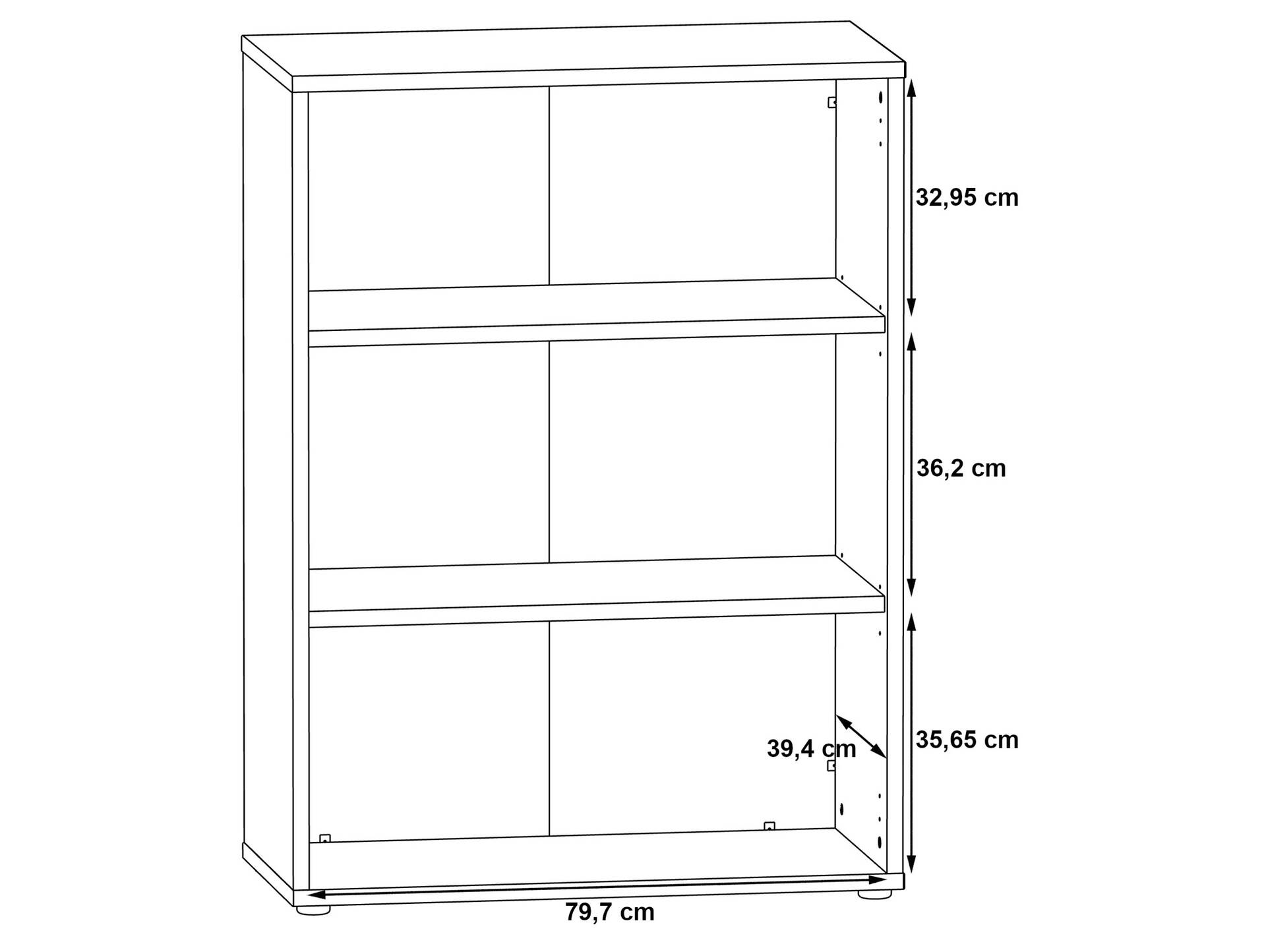 KALINA Büroregal III, Material Dekorspanplatte, weiss/grau 