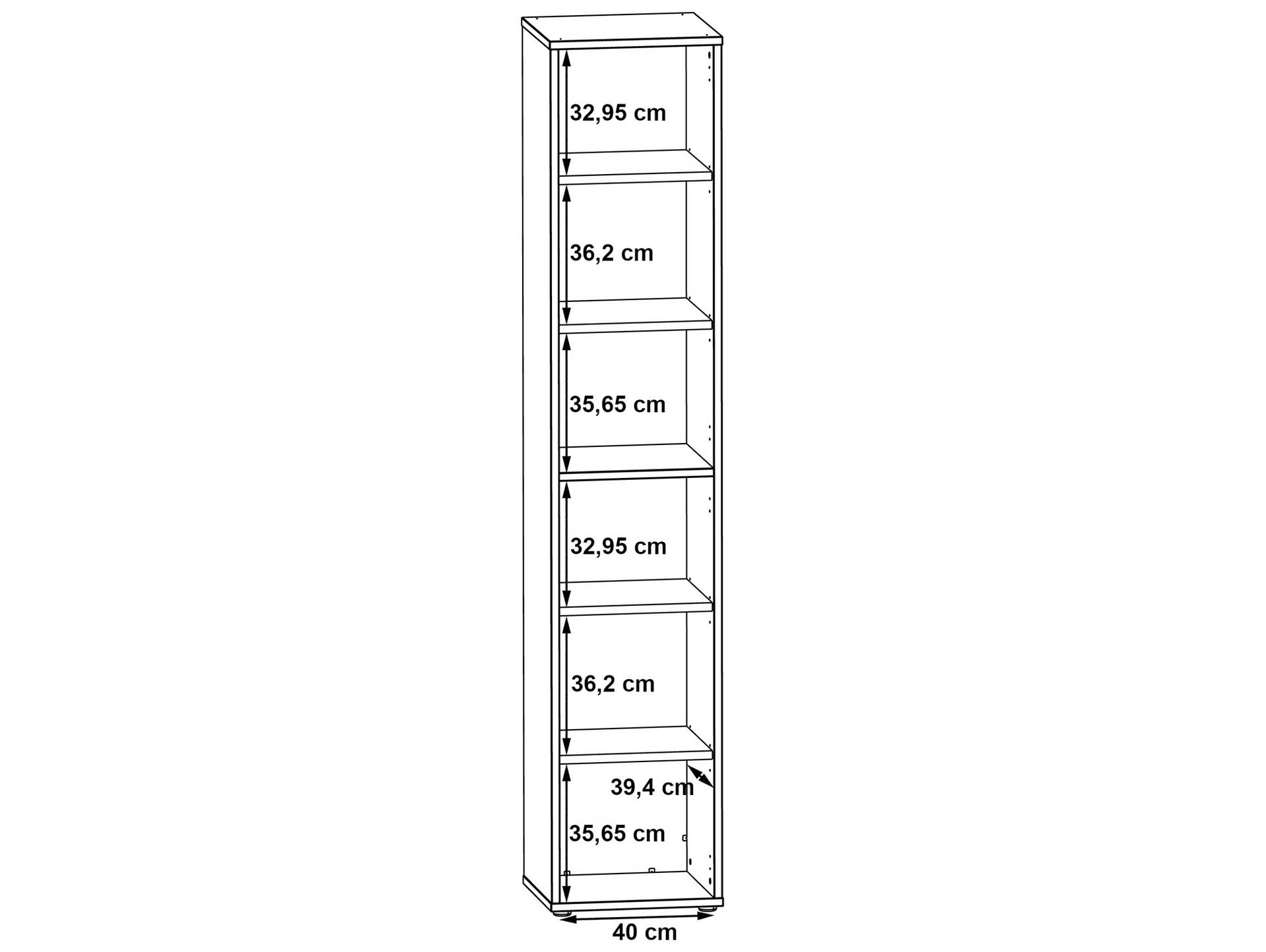 KALINA Büroregal V, Material Dekorspanplatte, weiss/grau 