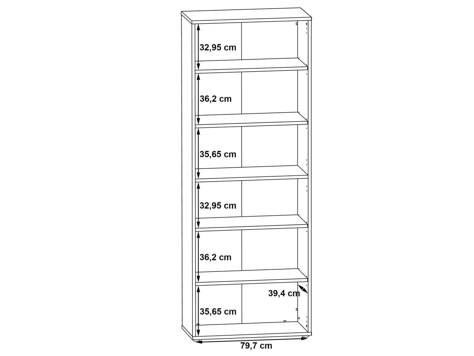 KALINA Büroregal IV, Material Dekorspanplatte, weiss/grau 