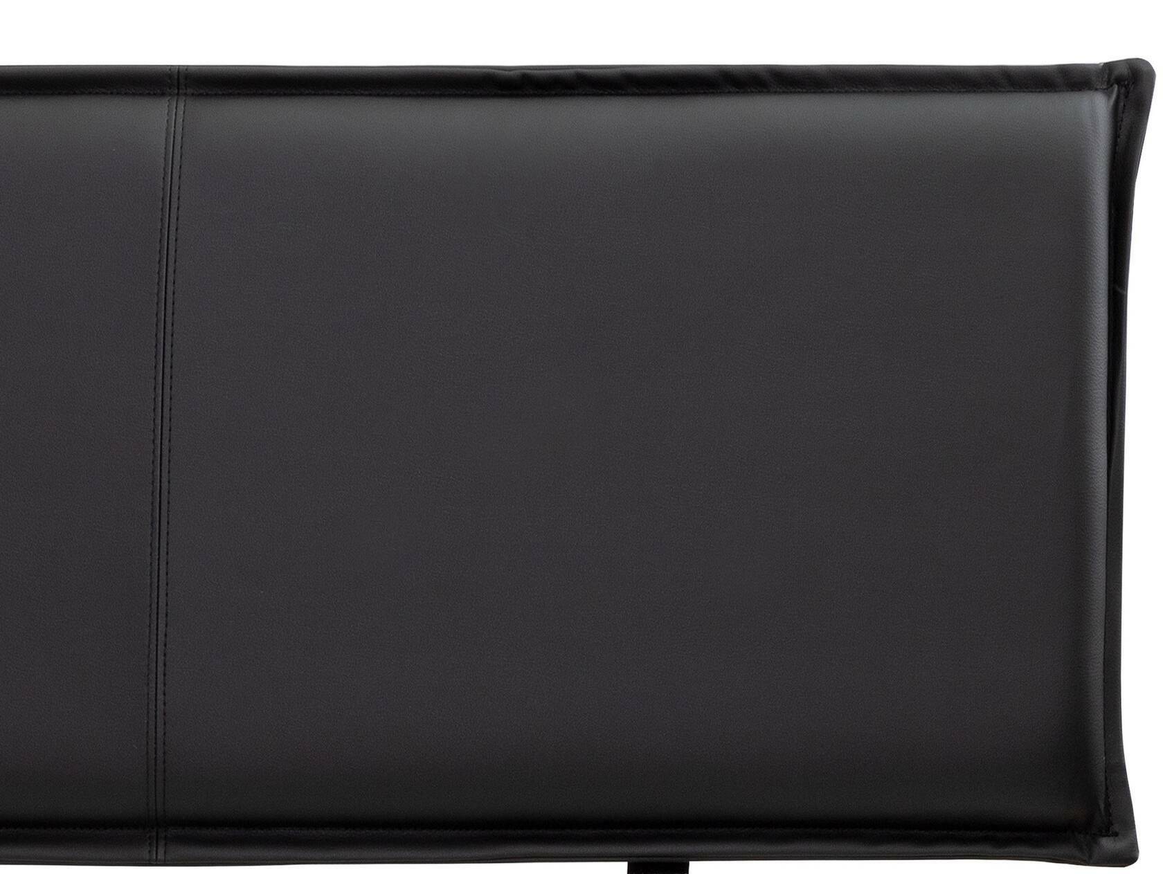 MERANO 4-Fuß-Massivholzbett mit Polsterkopfteil 90 x 220 cm | Buche geölt | Kunstleder Schwarz ohne Steppung