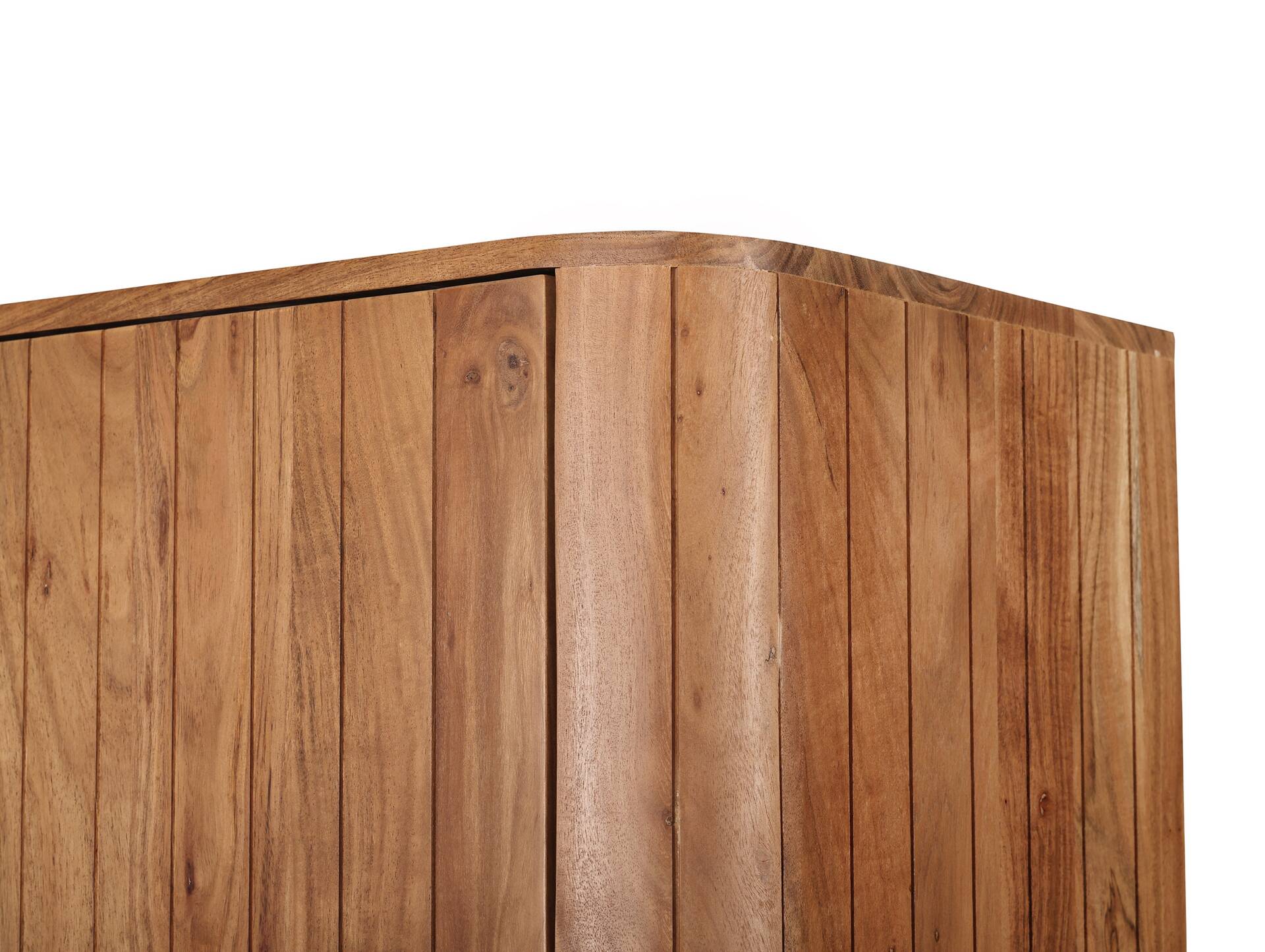 LINARO Vitrine, Material Massivholz, Akazie massiv honigfarben 