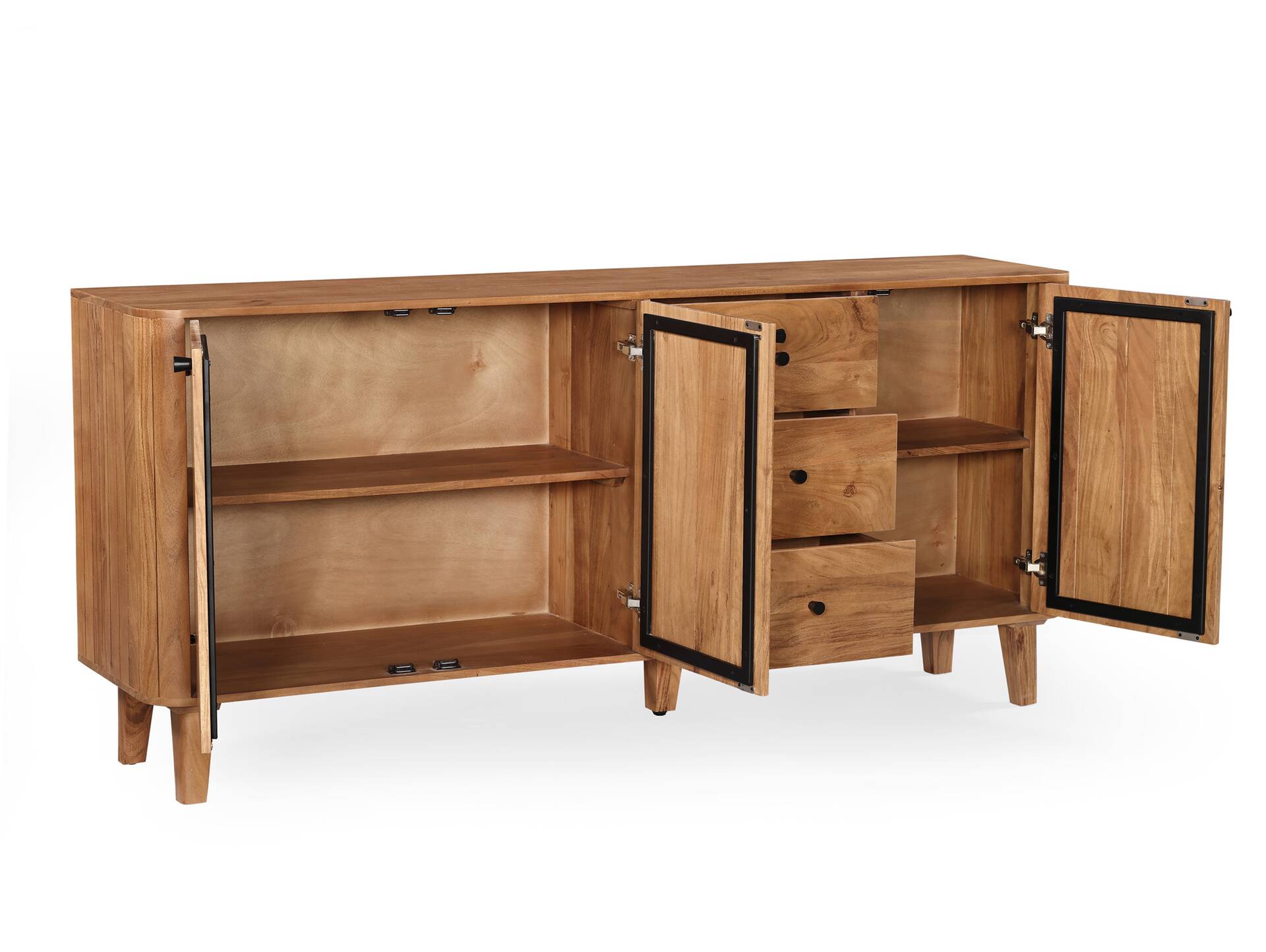 LINARO Sideboard, Material Massivholz, Akazie massiv honigfarben 