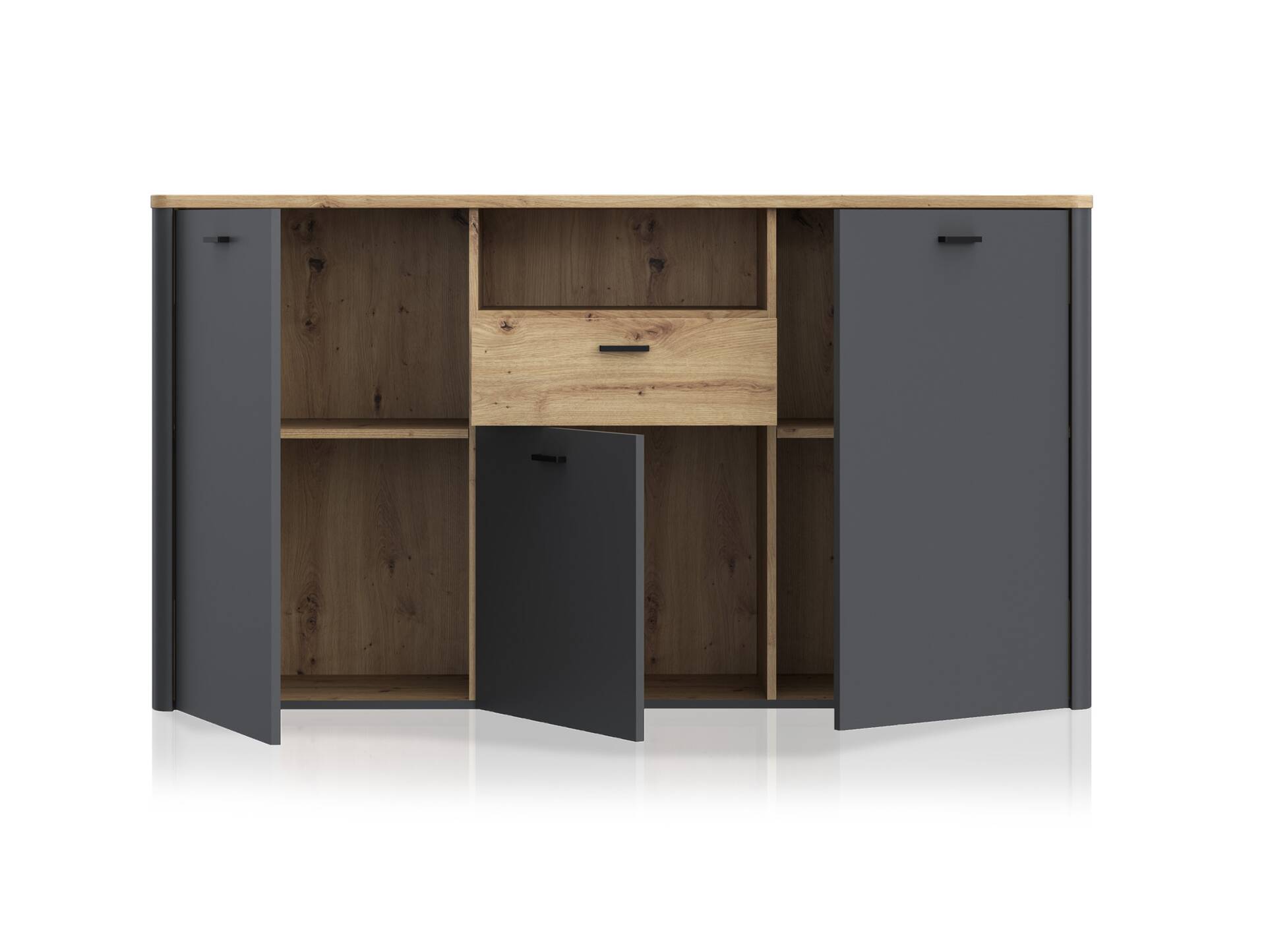 LORDANA Sideboard II, Material Spanplatte, Artisan Eiche Nachbildung/grau 