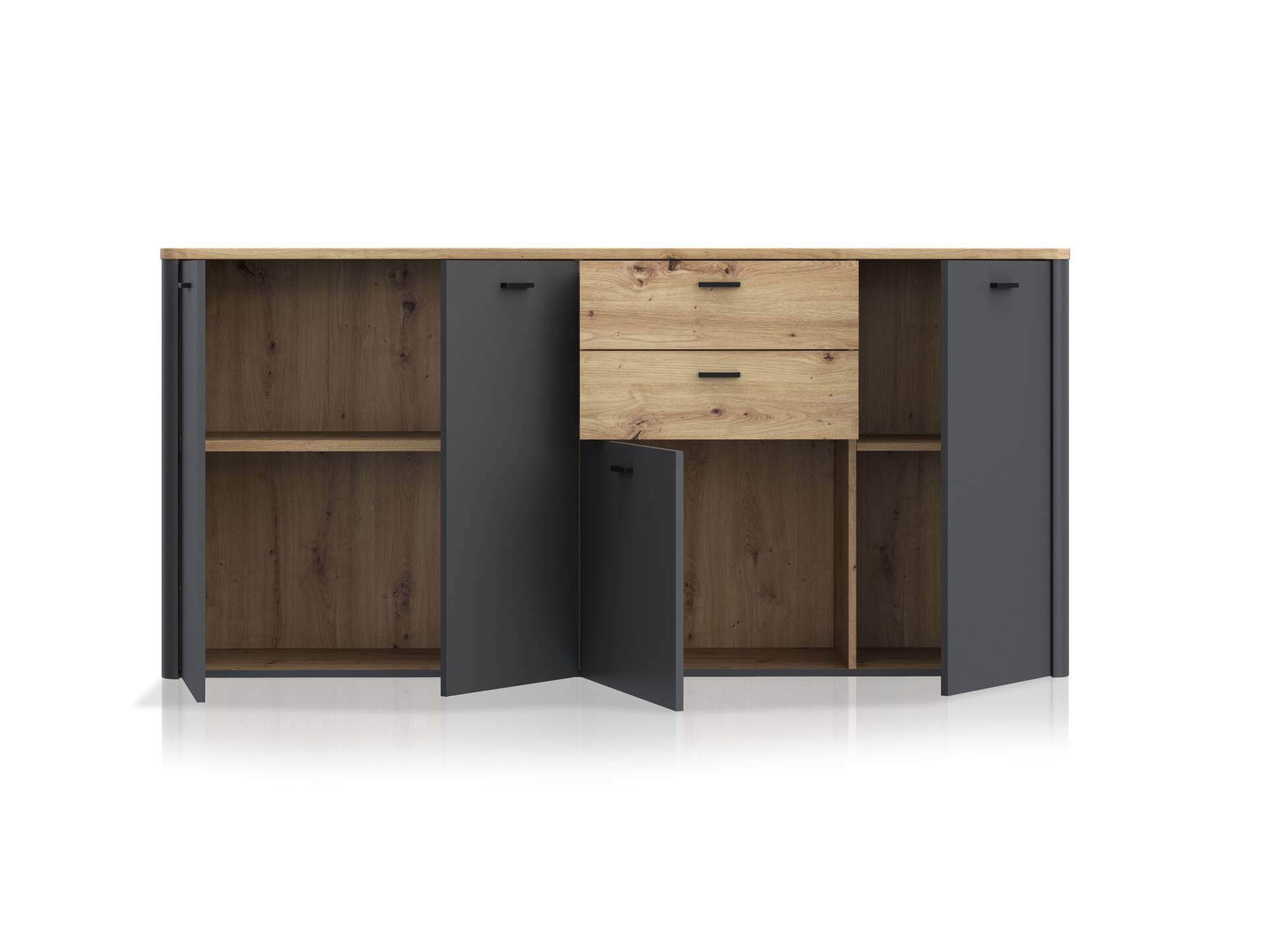 LORDANA Sideboard I, Material Spanplatte, Artisan Eiche Nachbildung/grau 