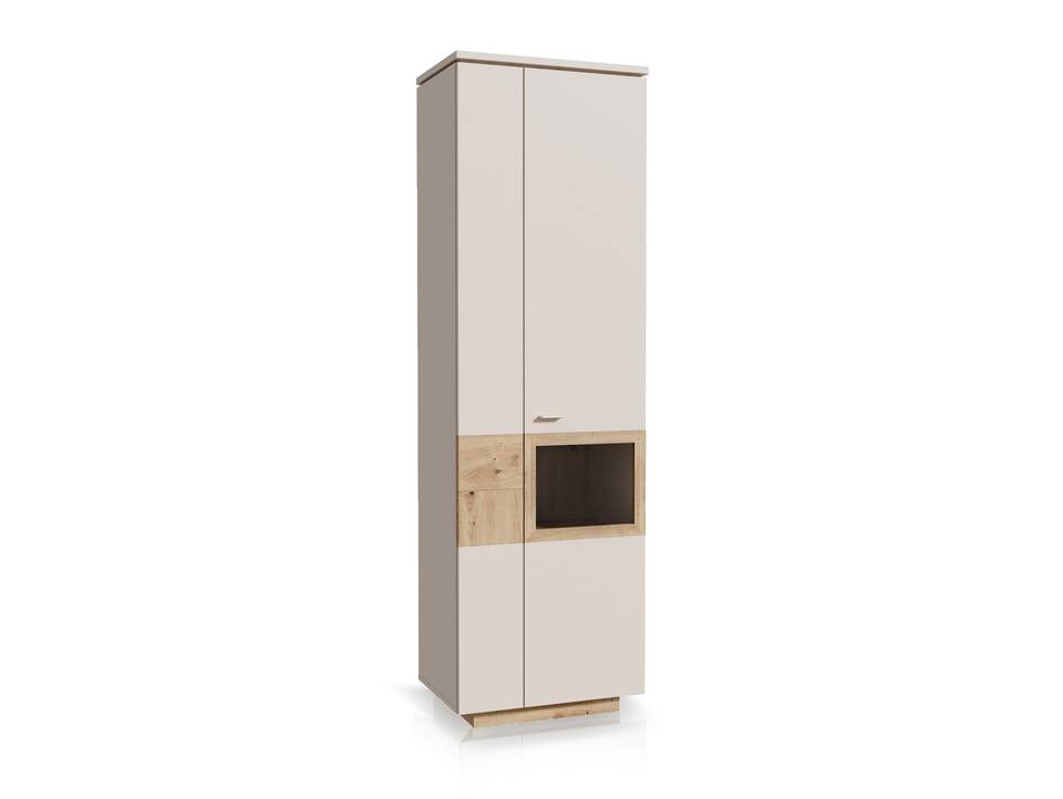 LEANDRO Vitrine, Material Spanplatte, Dekor Sand/Artisan Eichefarbig 
