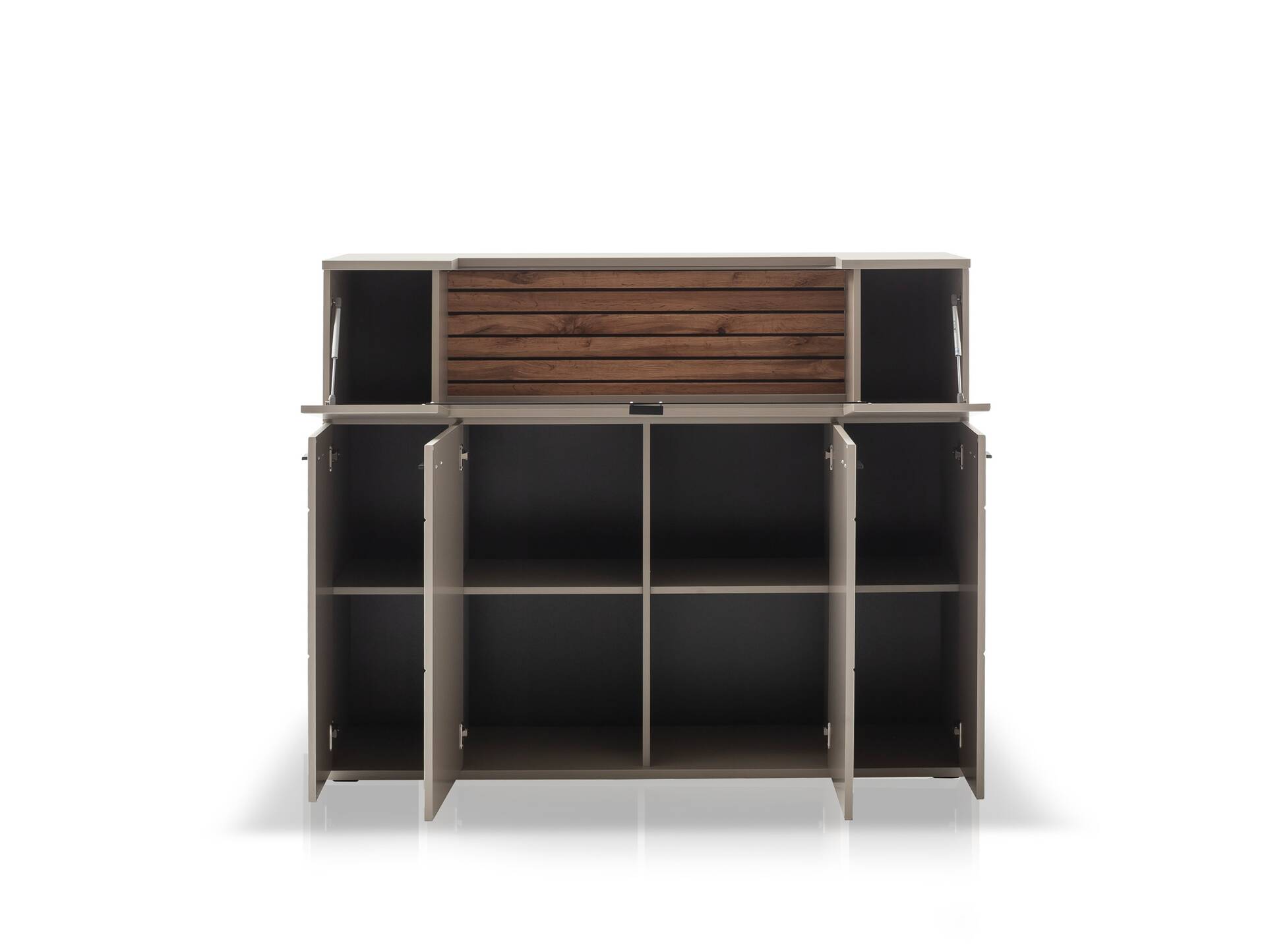 LUZERN Highboard, Material Dekorspanplatte, basaltfarbig/eichefarbig 