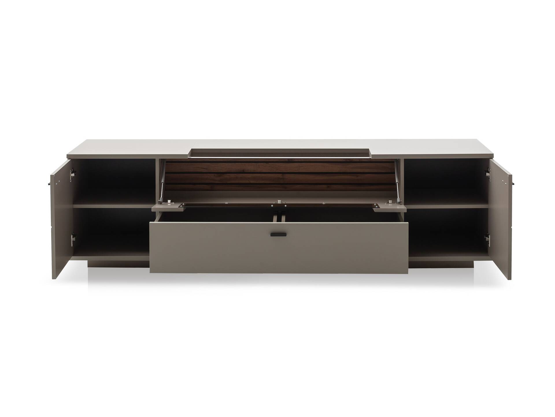 LUZERN TV-Element, Material Dekorspanplatte, basaltfarbig/eichefarbig 