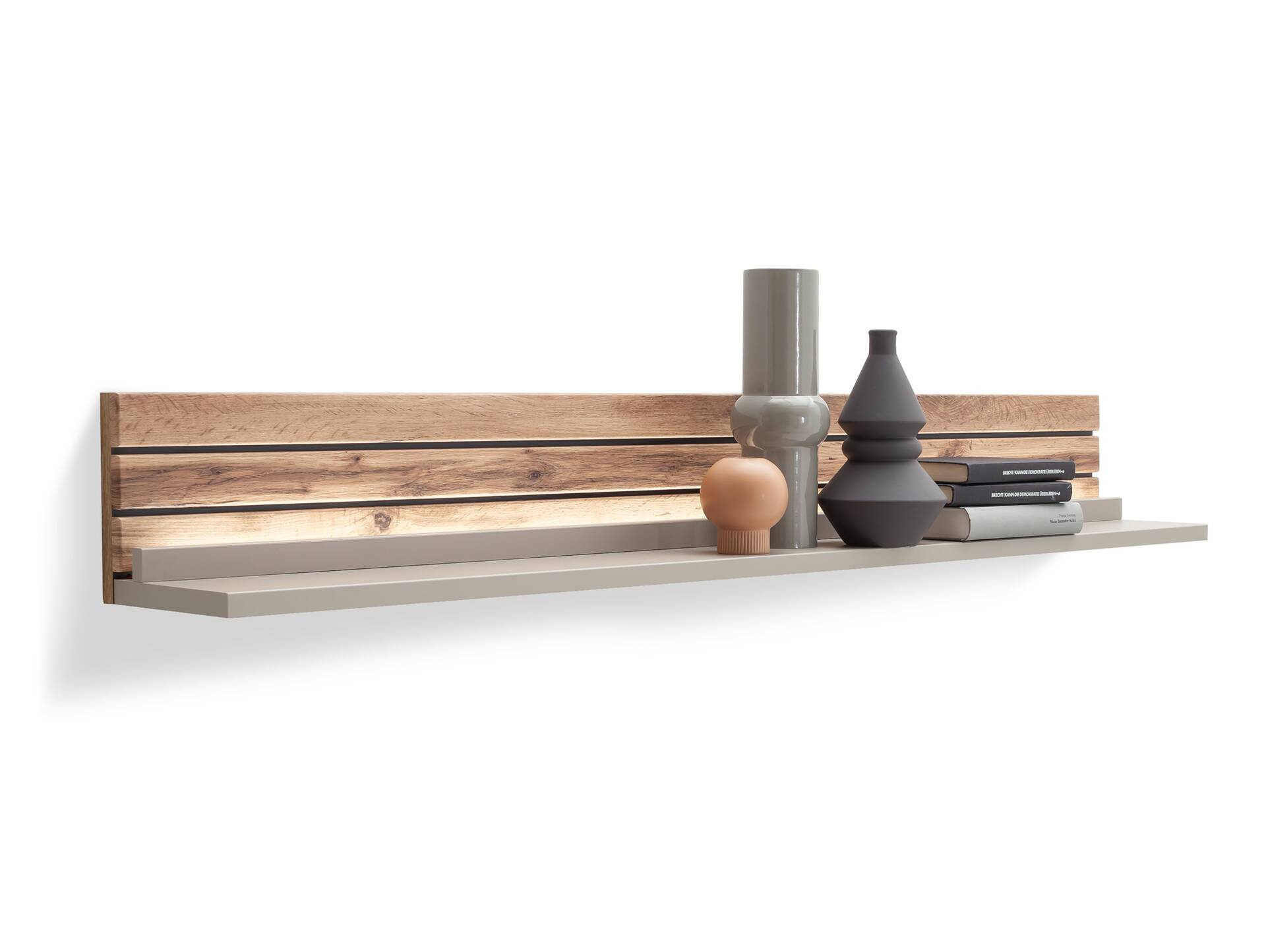 LUZERN Wandboard, Material Dekorspanplatte, basaltfarbig/eichefarbig 