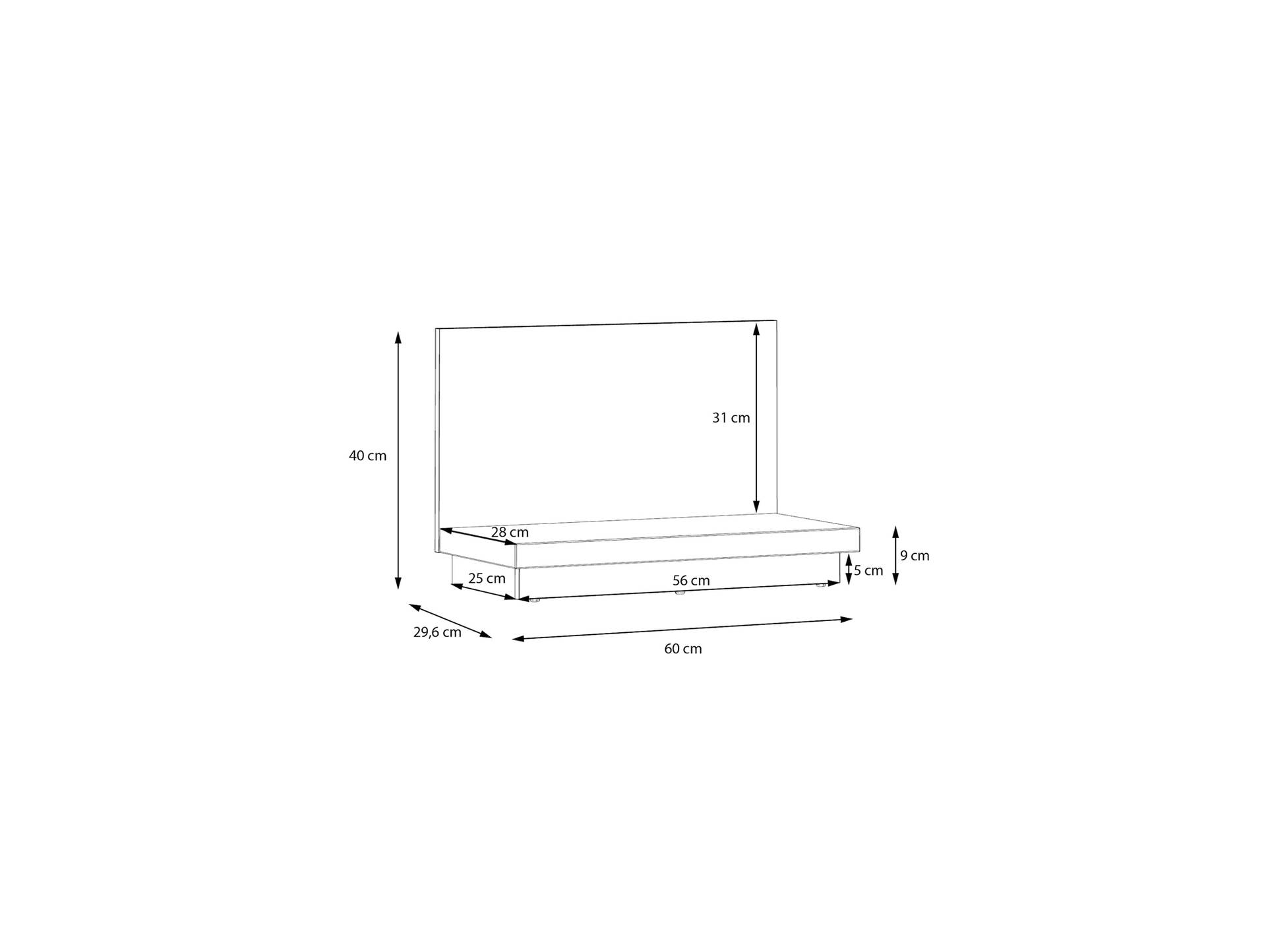 LENNOX Wandboard, Material Dekorspanplatte, lichtgrau/Valencia Oak Dekor 