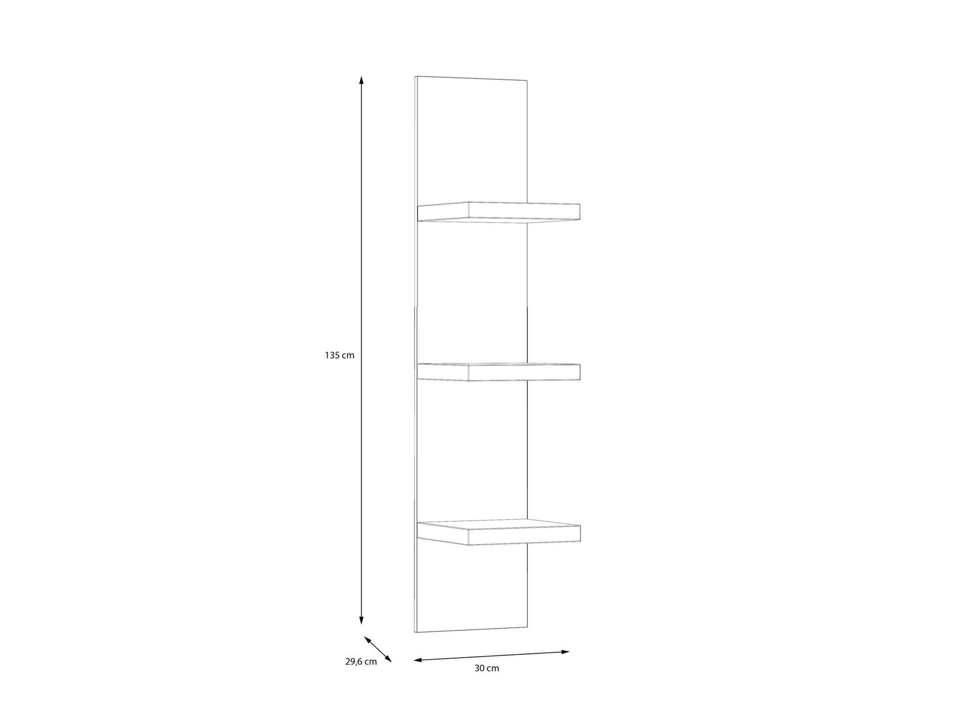 LENNOX Wandregal, Material Dekorspanplatte, Valencia Oak Dekor 