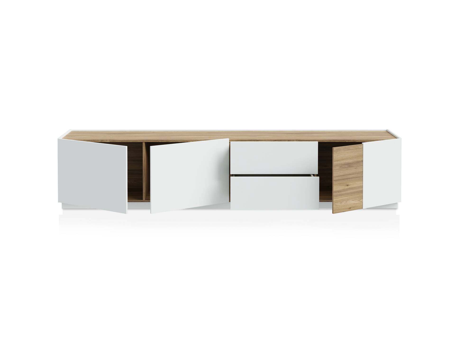 LENNOX TV-Board I, Material Dekorspanplatte, lichtgrau/Valencia Oak Dekor 