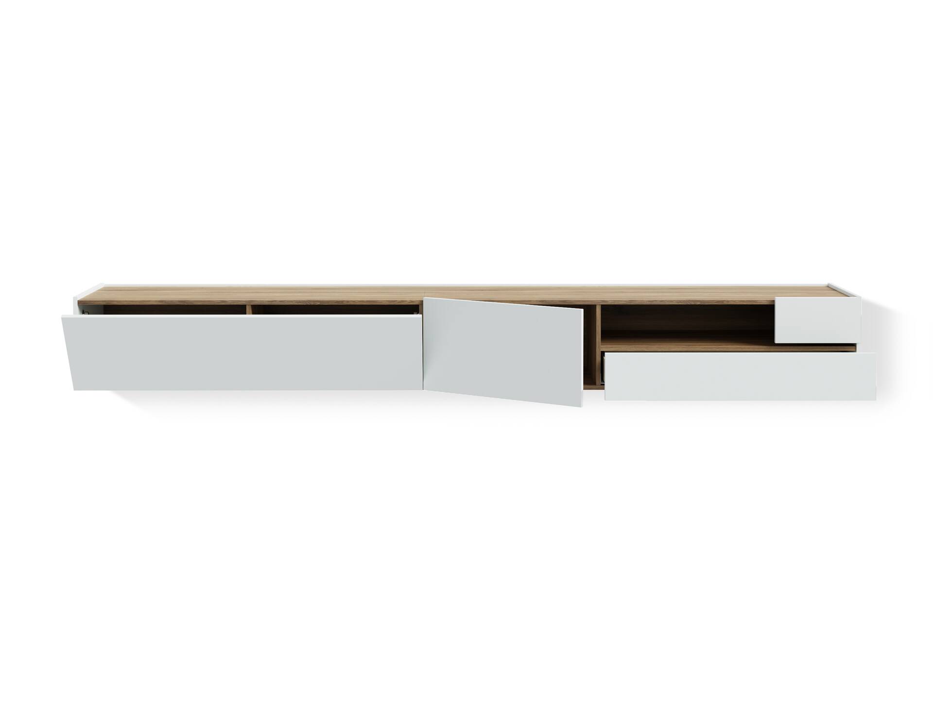 LENNOX TV-Board II, Material Dekorspanplatte,  lichtgrau/Valencia Oak Dekor 