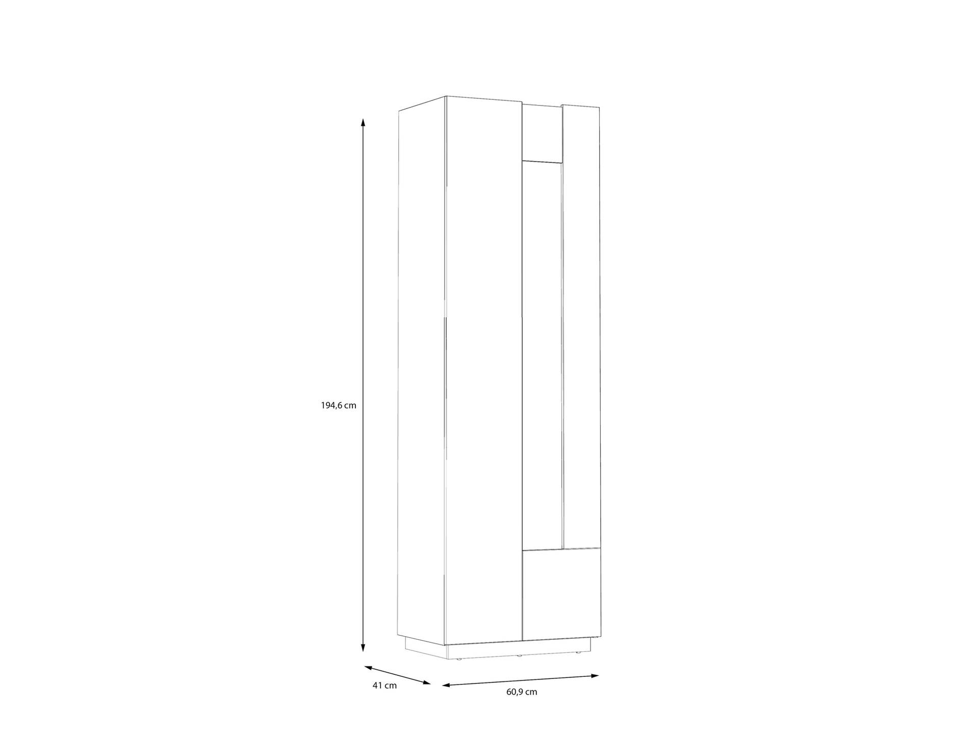 LENNOX Vitrine, Material Dekorspanplatte, lichtgrau/Valencia Oak Dekor 