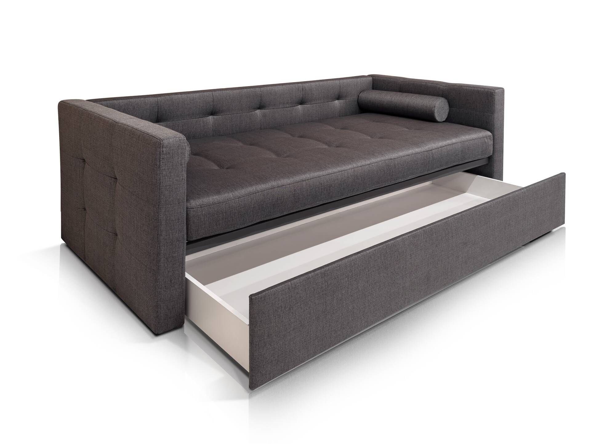 MACEY Stauraumbett mit Schubkasten, Material Stoff anthrazit 