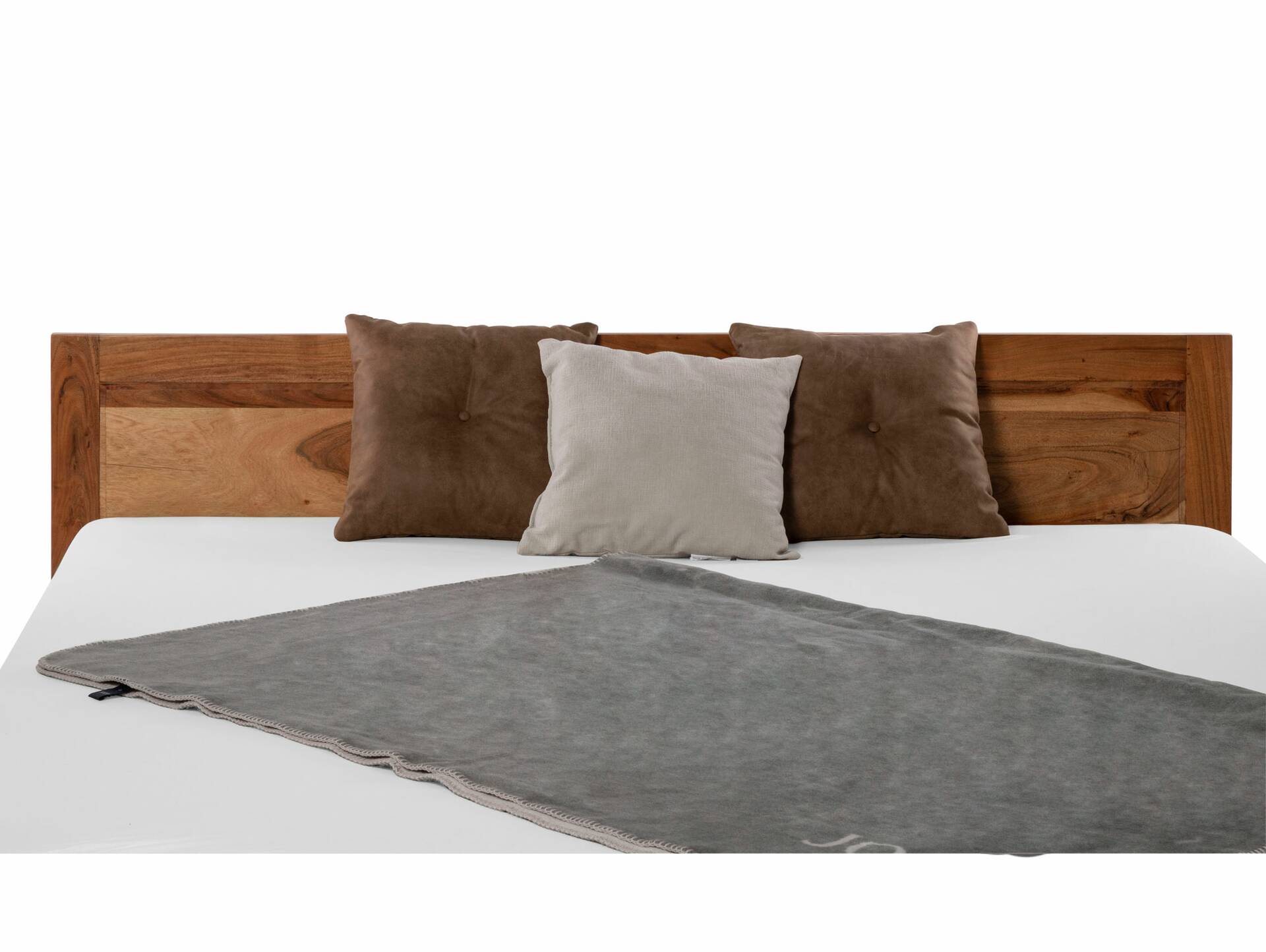 MAIRO Doppelbett, Material Massivholz, Akazie lackiert 