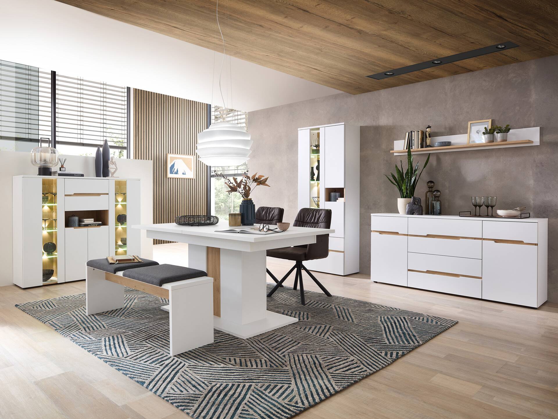 MAILAND Vitrine, Material Dekorspanplatte Weiss