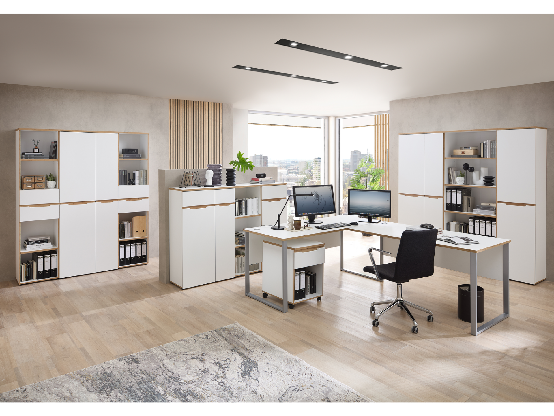 MAILAND Büroregal IV, Material Dekorspanplatte Weiss
