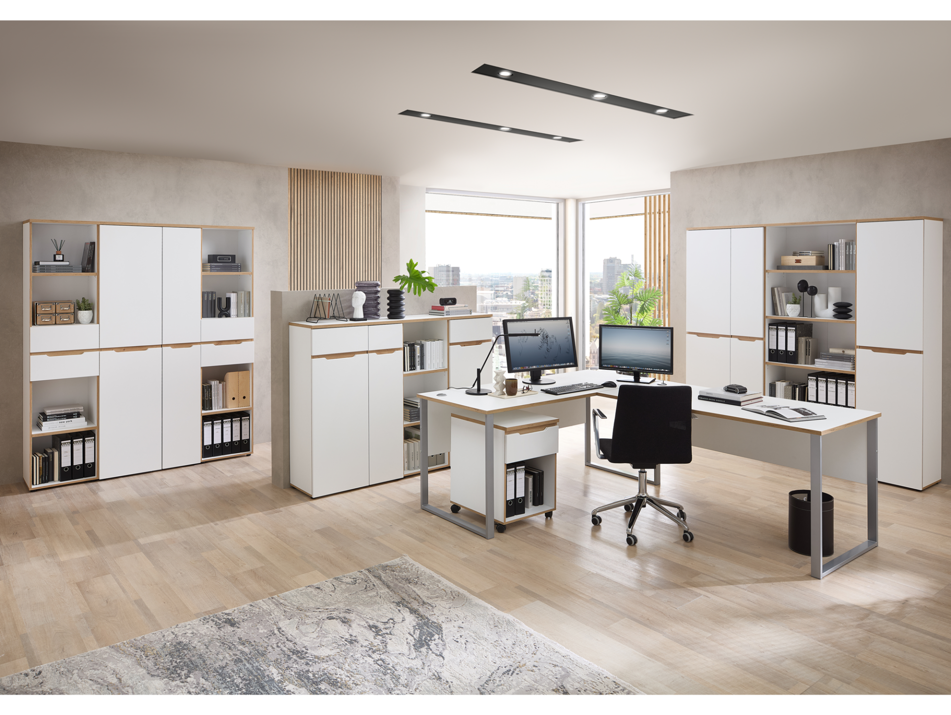 MAILAND Büroschrank II, Material Dekorspanplatte Weiss