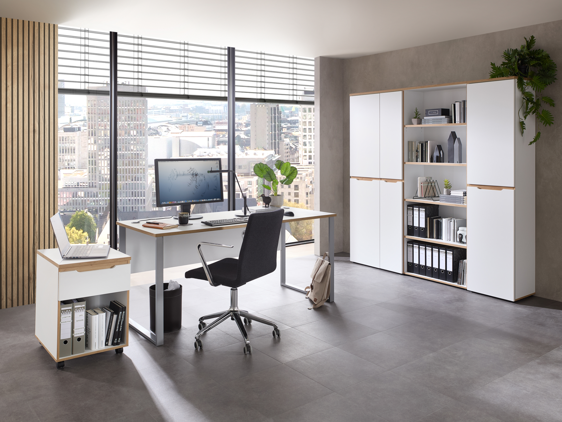 MAILAND Büroschrank III, Material Dekorspanplatte Weiss