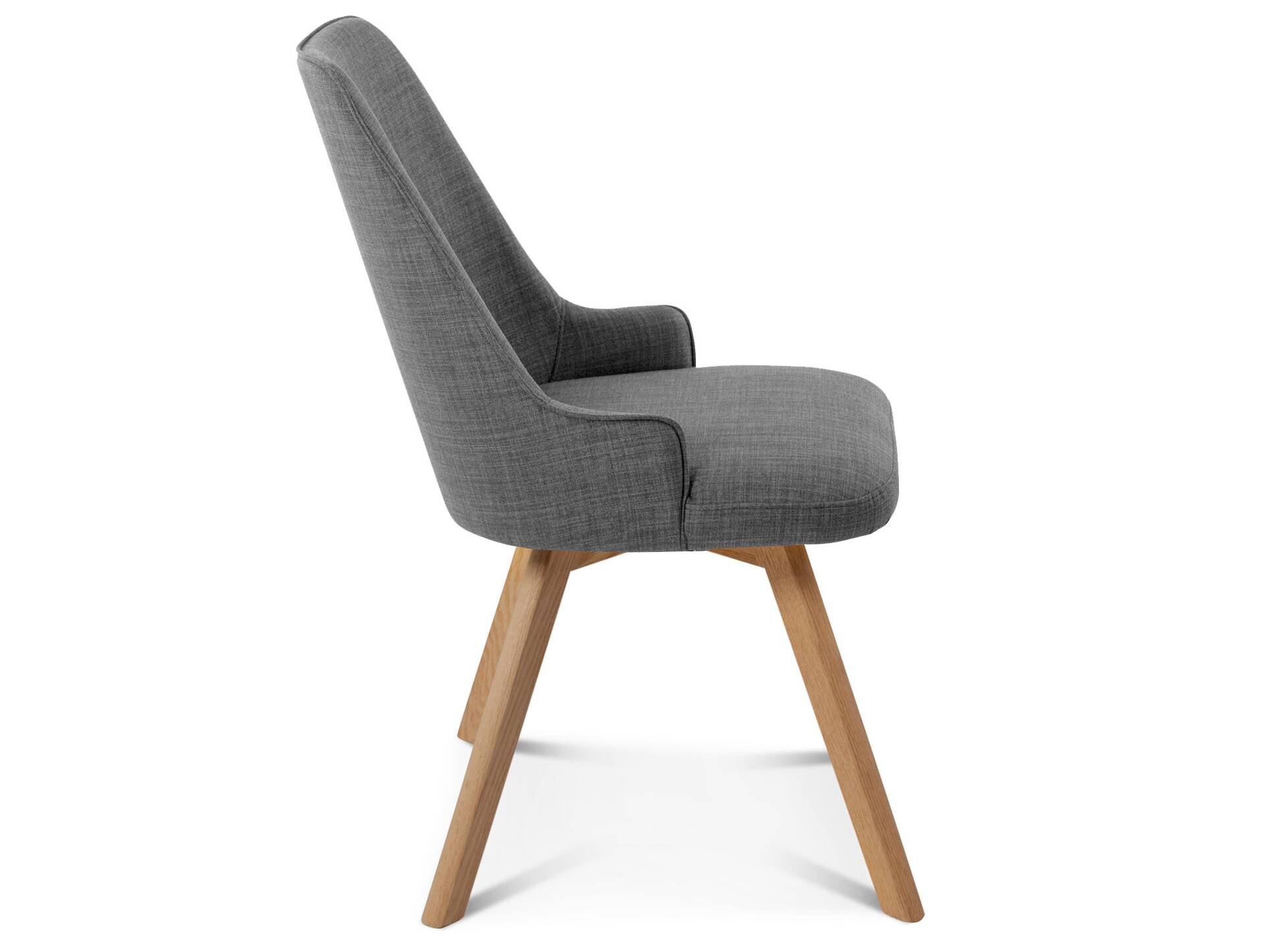 MIRINDA 2er SET Schalenstühle, Gestell Massivholz ohne Drehfunktion | Stoff | grau