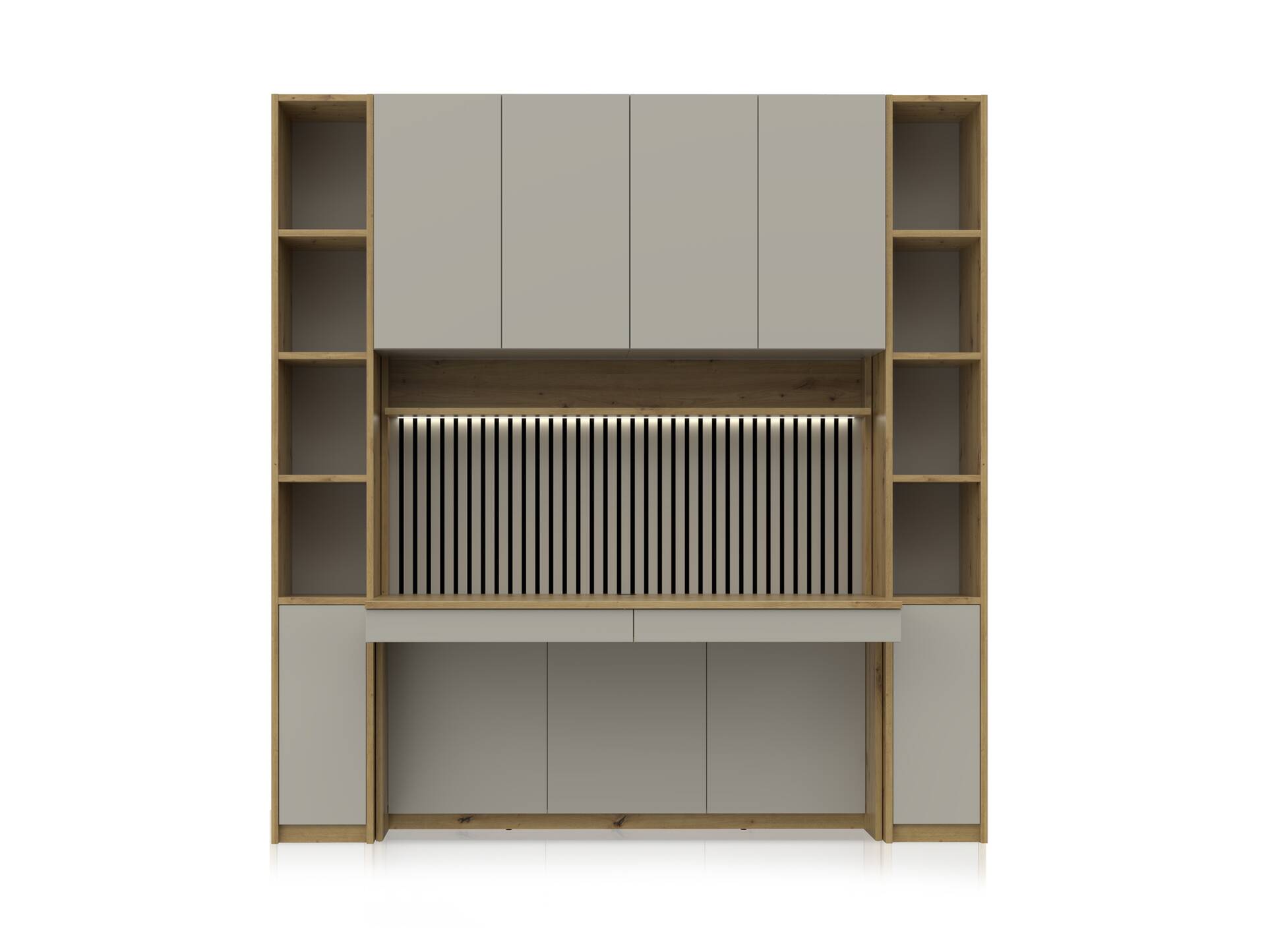 OSLO Bürokombination II, Material Dekorspanplatte Eichefarbig/basalt matt