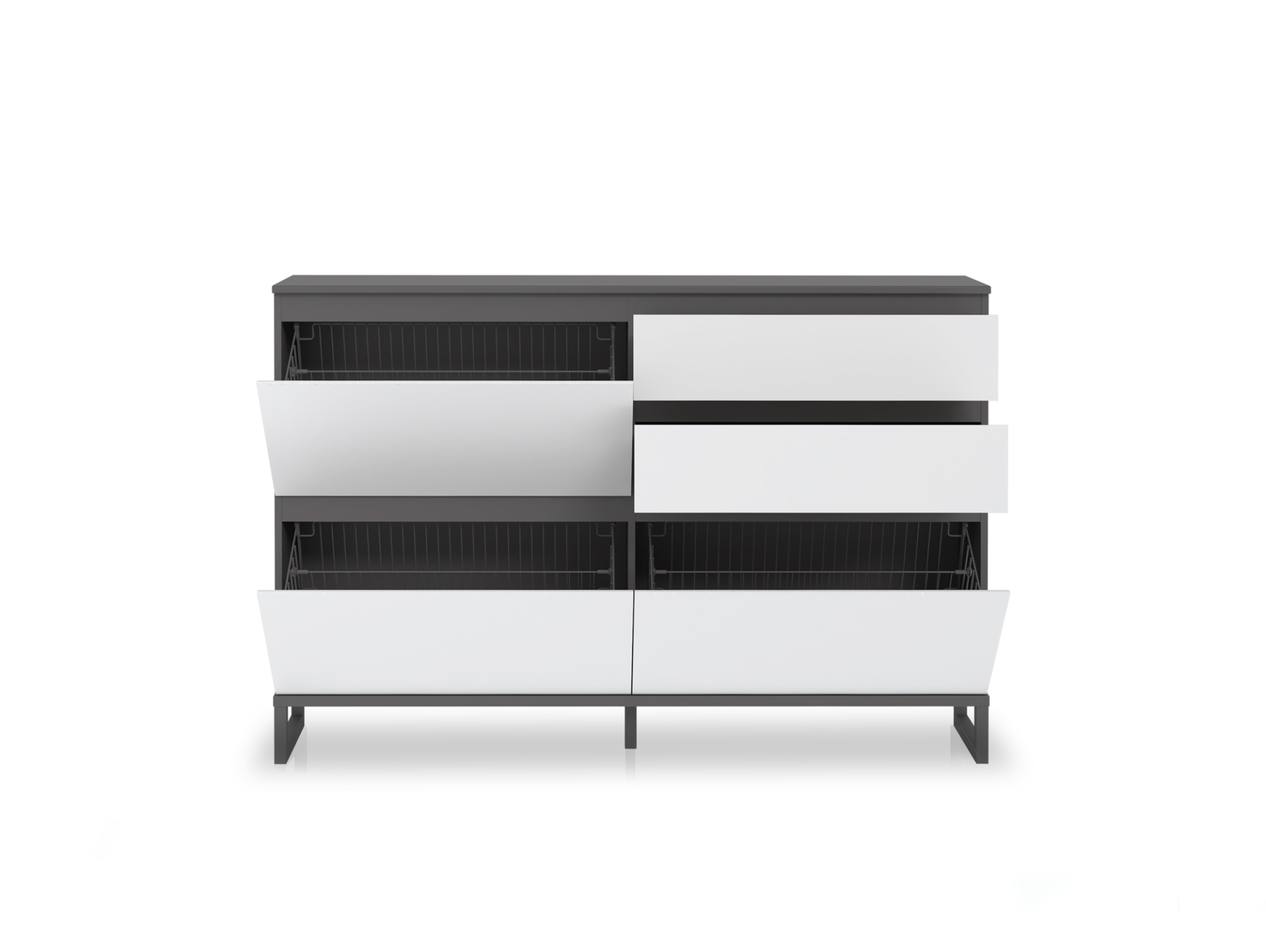 QUANDRO Schuhschrank II, Material Dekorspanplatte, dunkelgrau/lichtgrau 