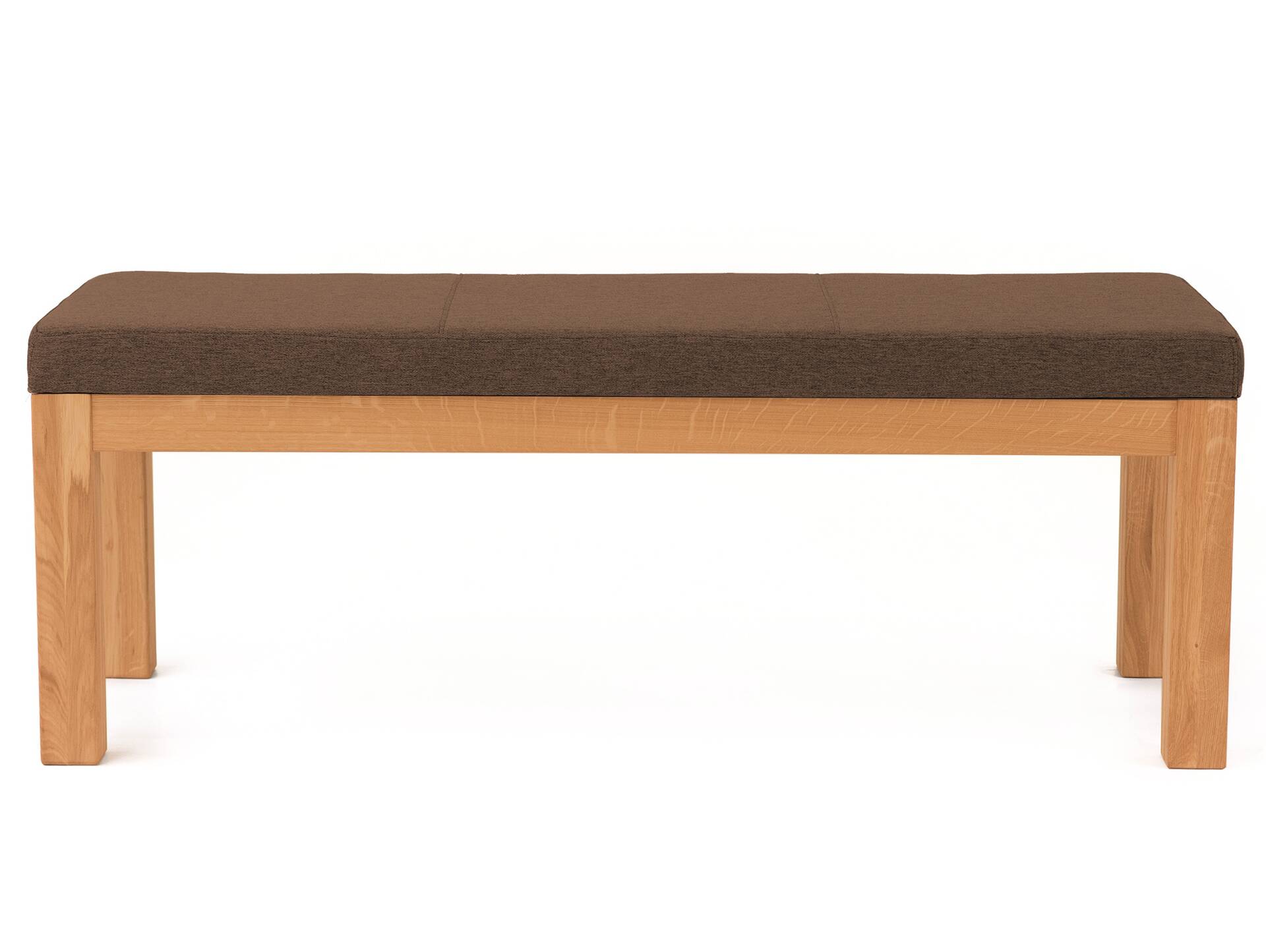 SALIMA II Sitzbank, Material Massivholz/Stoffbezug Kernbuche | 130 cm | ohne Rückenlehne | walnut