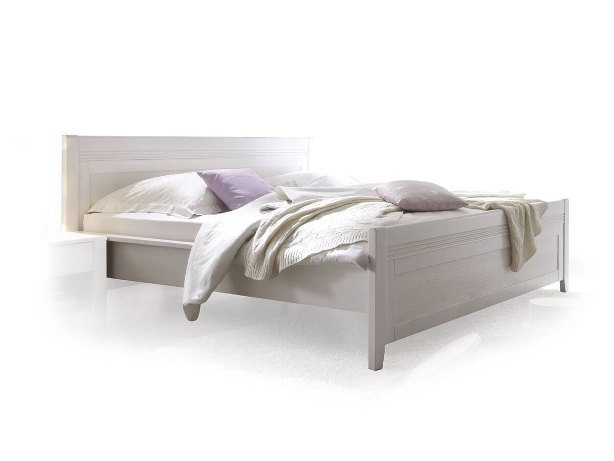 SCALA Massivholzbett/Doppelbett Kiefer weiss 