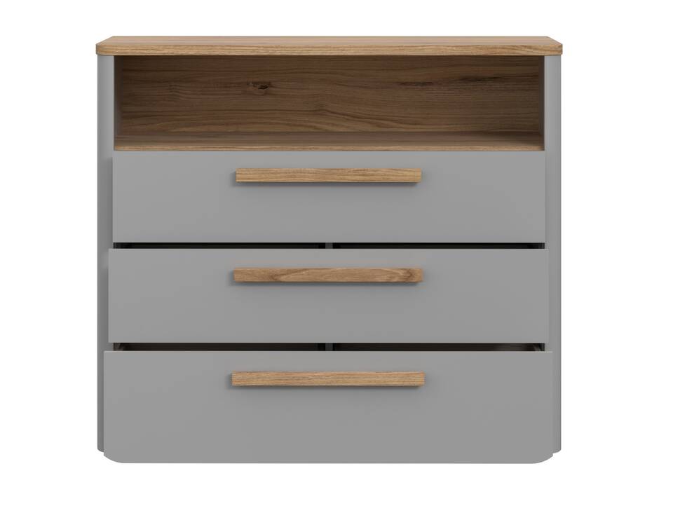 SPARKI Kommode, Material Dekorspanplatte, Grau/Catania Eichefarbig 