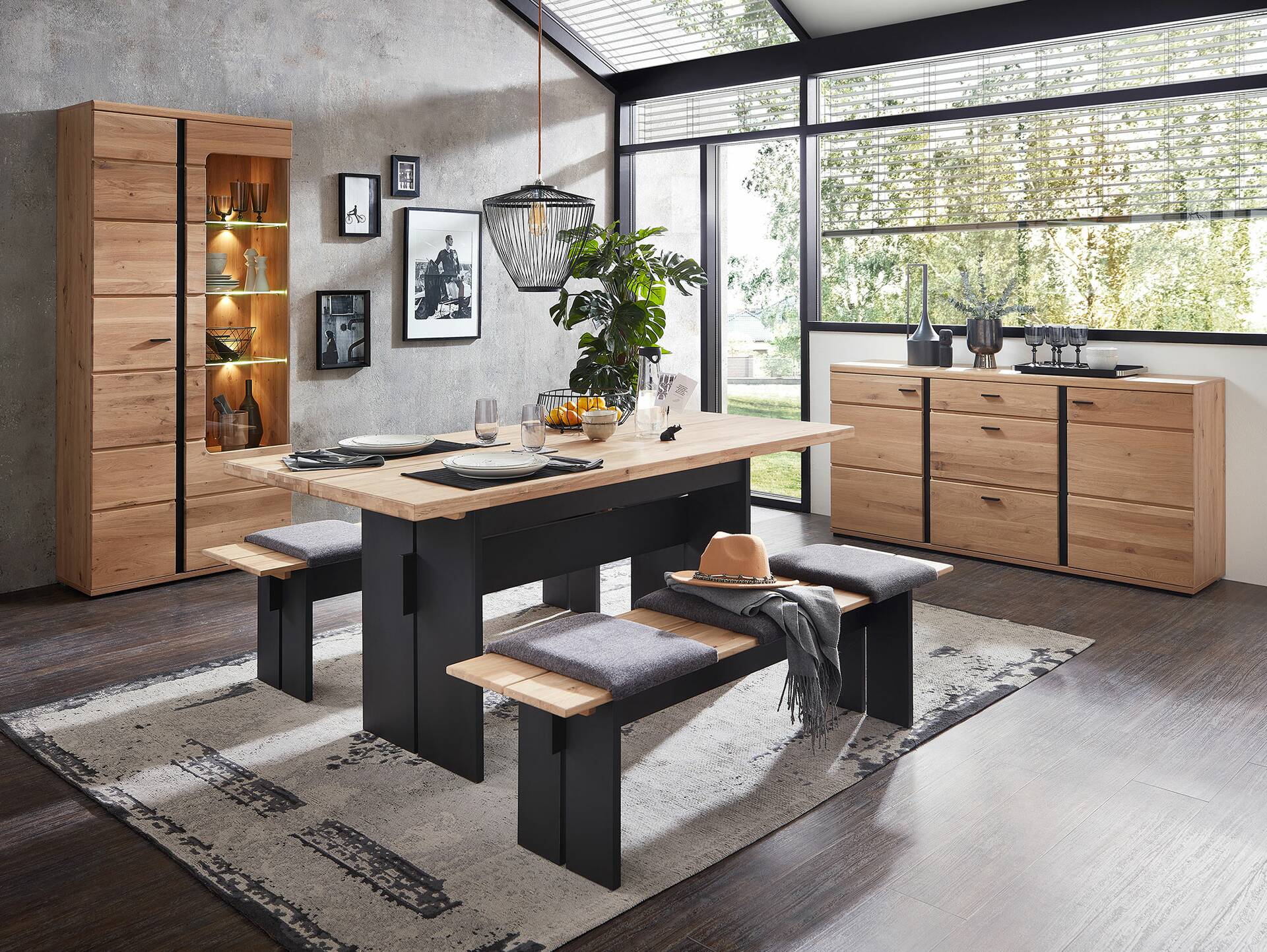 SAN MARINO Sideboard I, Material Teilmassiv, Altesche gebürstet / Artisan eichefarbig 
