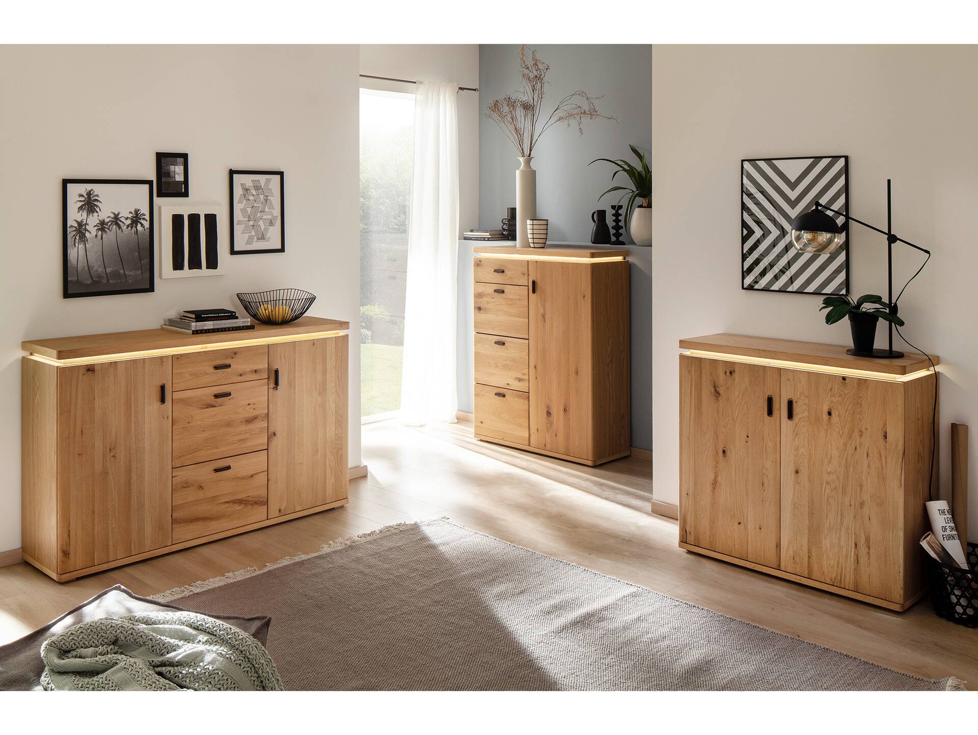 BRINSTONE Sideboard, Balkeneiche teilmassiv 