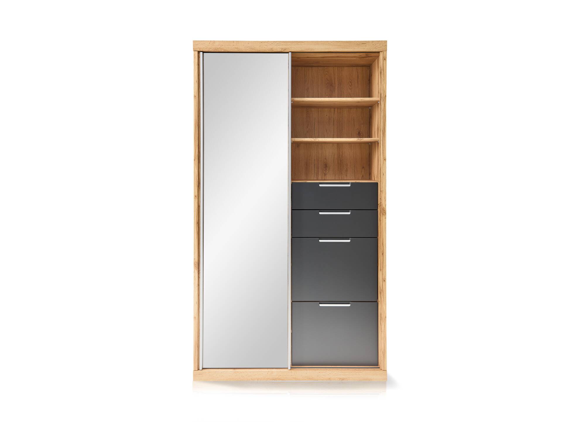 SCANDO Garderobenschrank, Material Dekorspanplatte, Artisan Eiche Nachbildung/graphitfarbig 