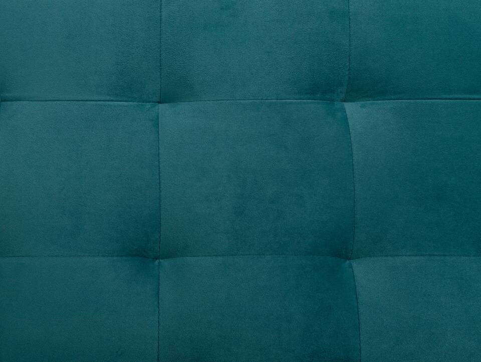 GLAMMI 2-Sitzer Sofa mit Samtbezug, Füße Buche massiv Petrol