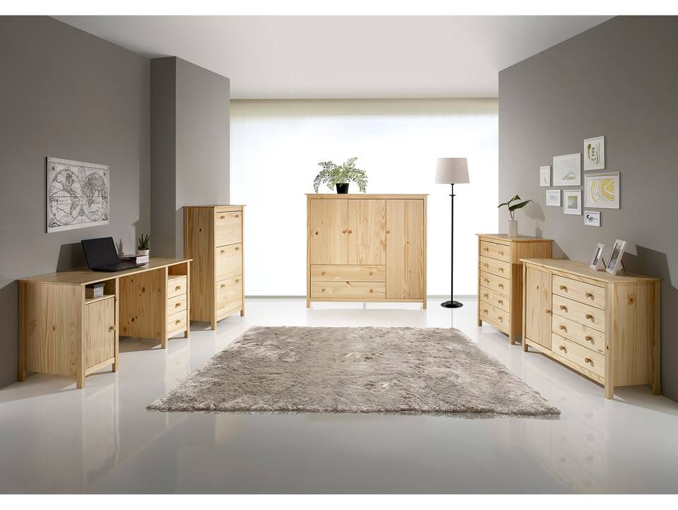 TOBINO Kommode mit 5 Schubladen, Material Massivholz, Kiefer Kiefer natur | Holz