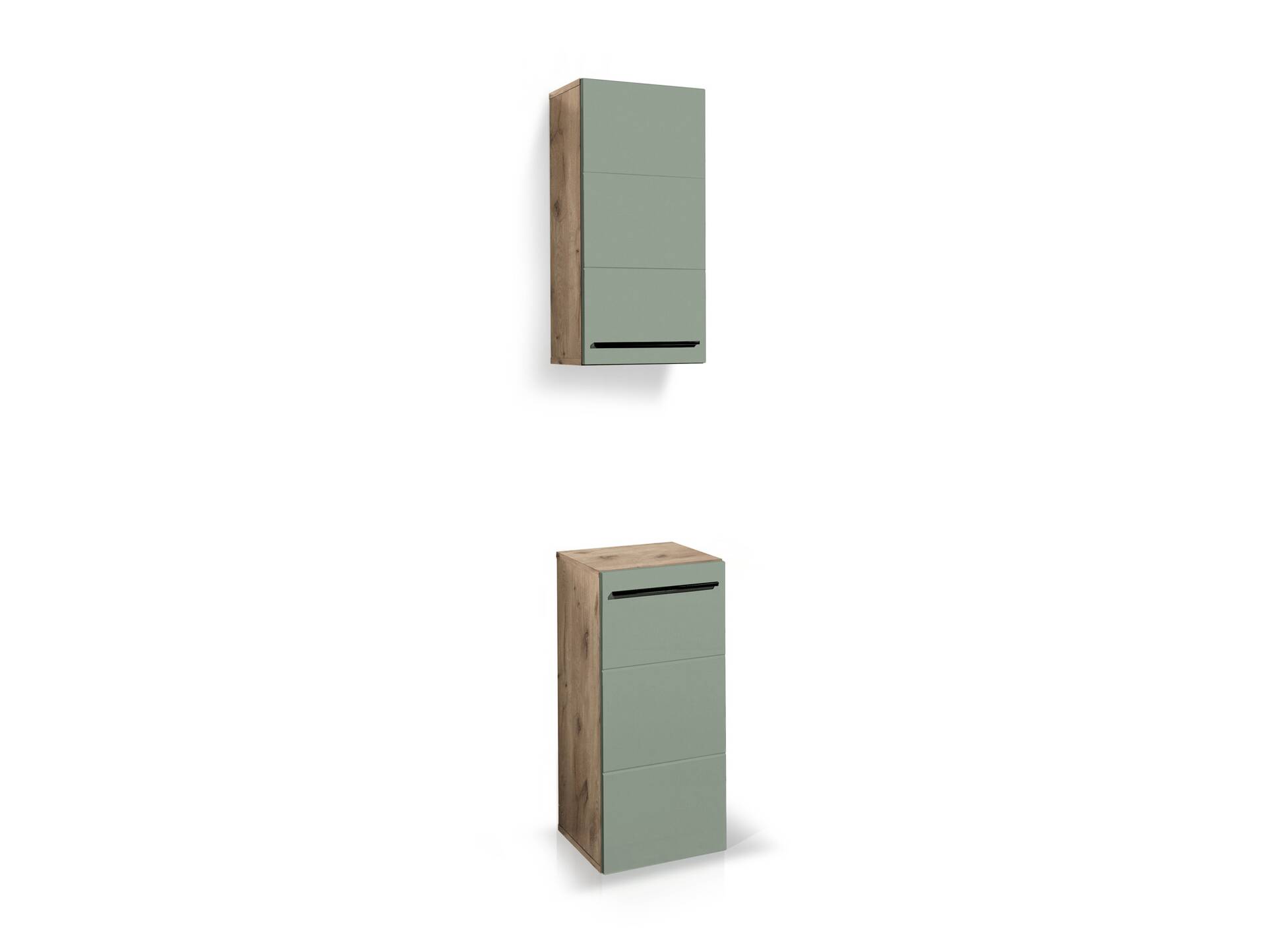 VALENCE Hängeschrank, Material Dekorspanplatte, Eiche Nachbildung/schilfgrün 
