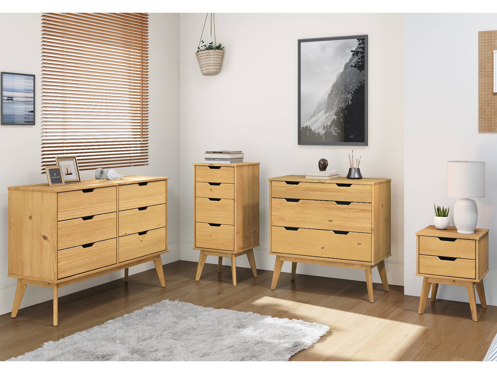 BARNY Sideboard, Material Massivholz, Kiefer Kiefer gewachst
