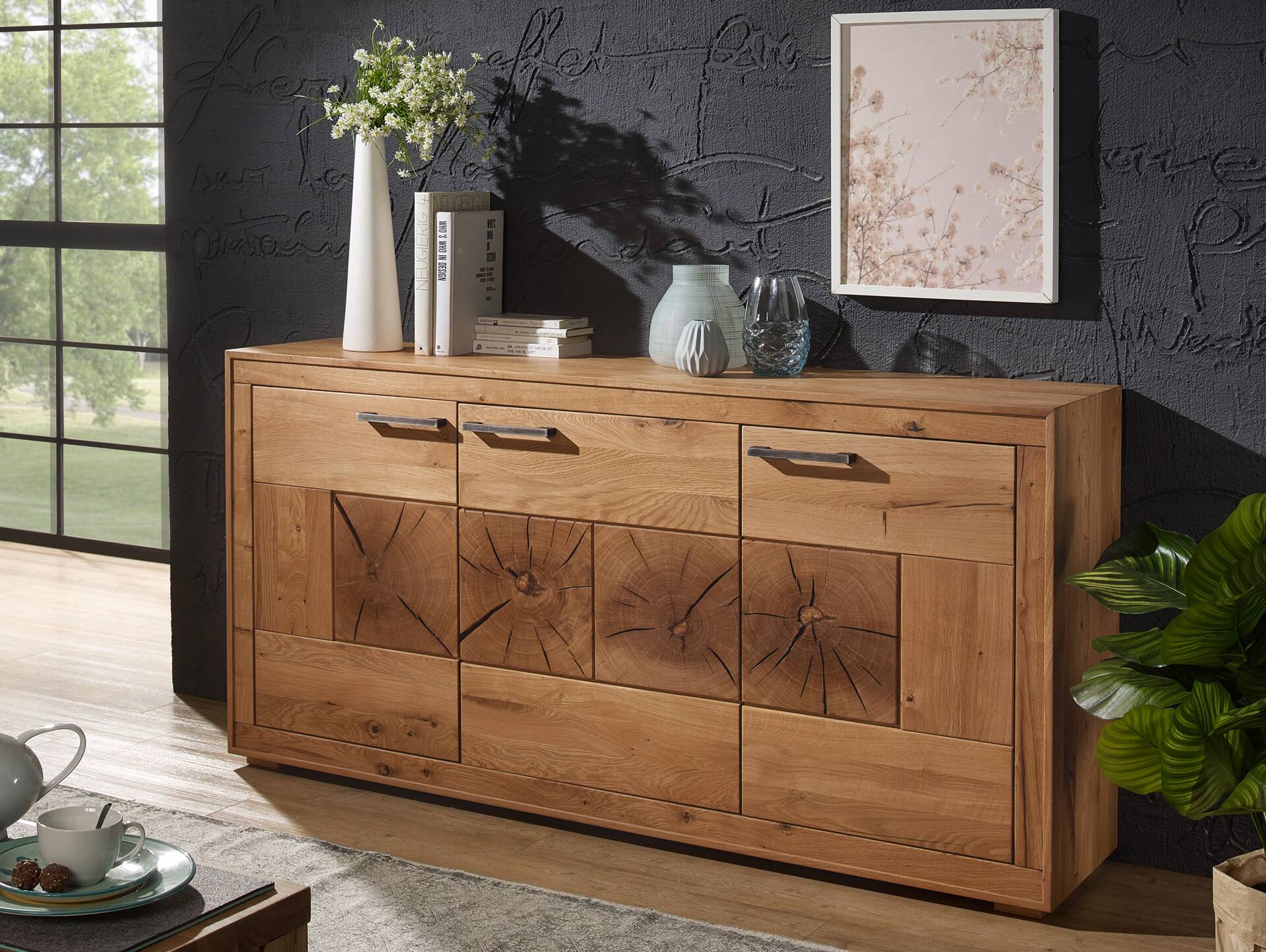 WINSTON I Sideboard, Material Massivholz, Wildeiche geölt 