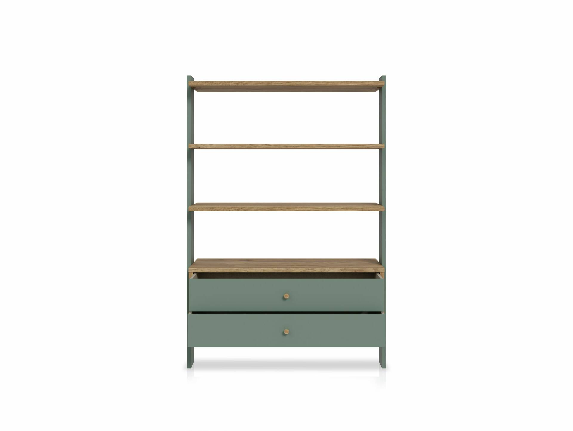 WILMONA Regal, Material Spanplatte, Mauvella Eiche Nachbildung/salbeifarbig 